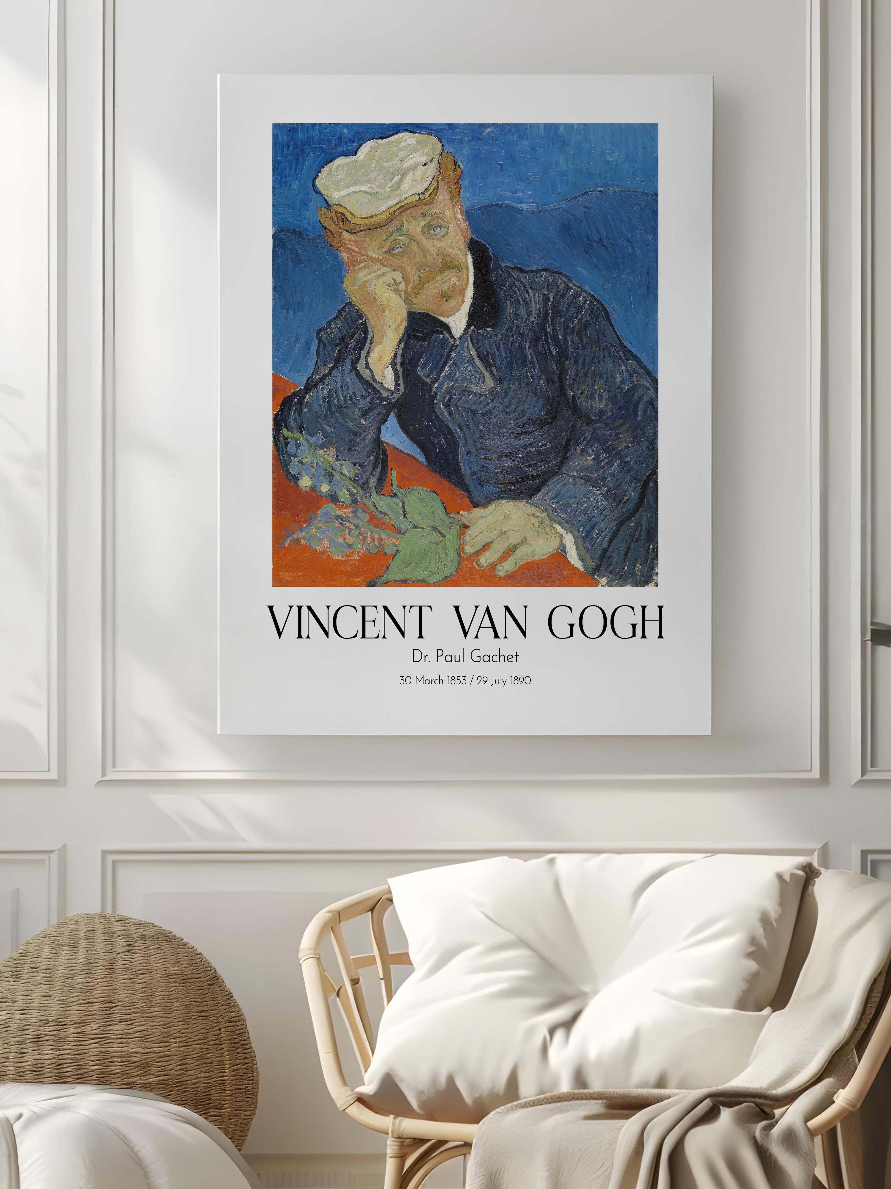 Vincent Van Gogh - Dr Paul Gachet, Kanvas Tablo, Sanat Serisi NO:110599