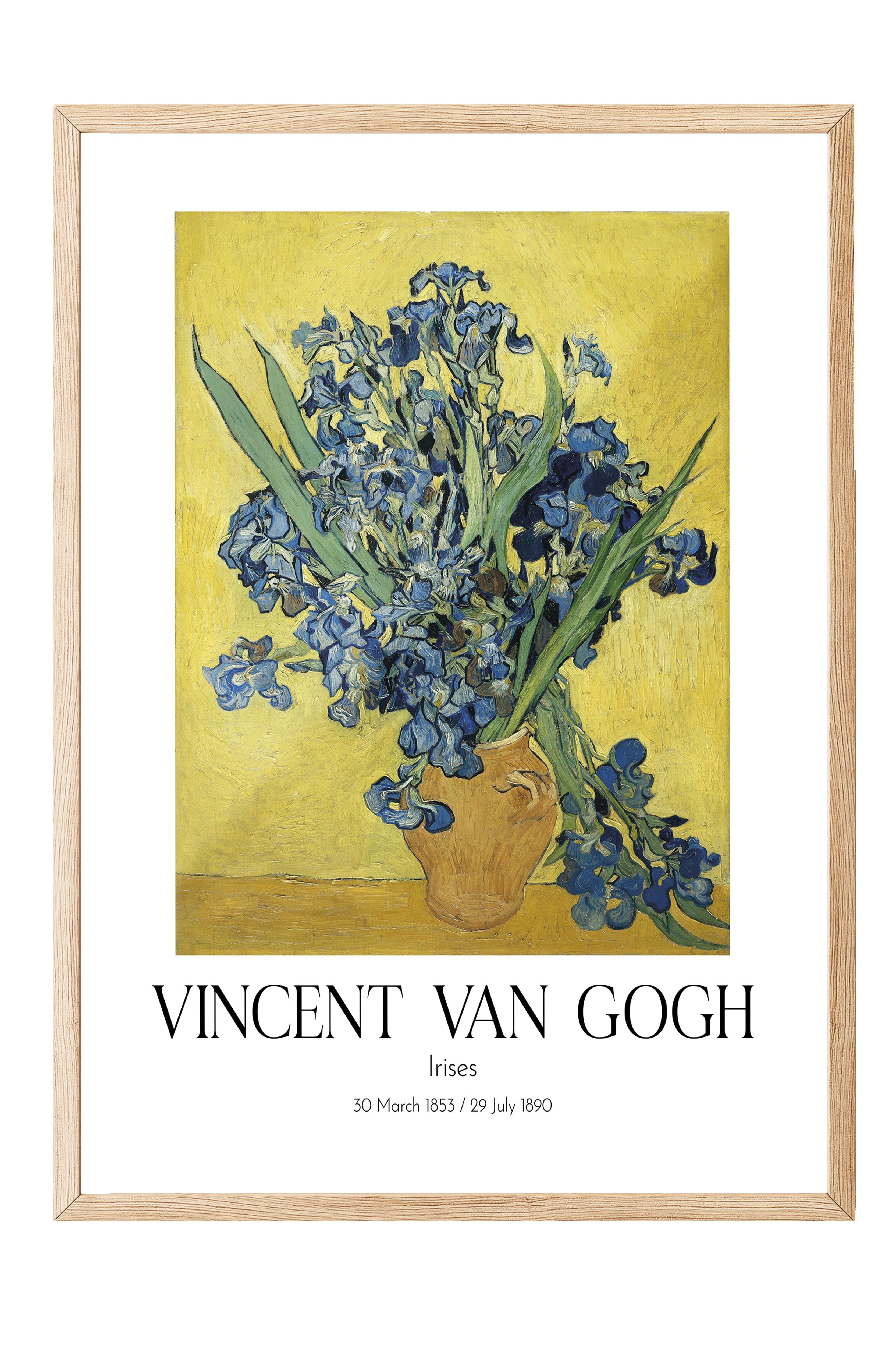 Vincent Van Gogh - Irises, Ahşap Çerçeveli Tablo, Sanat Serisi NO:110606