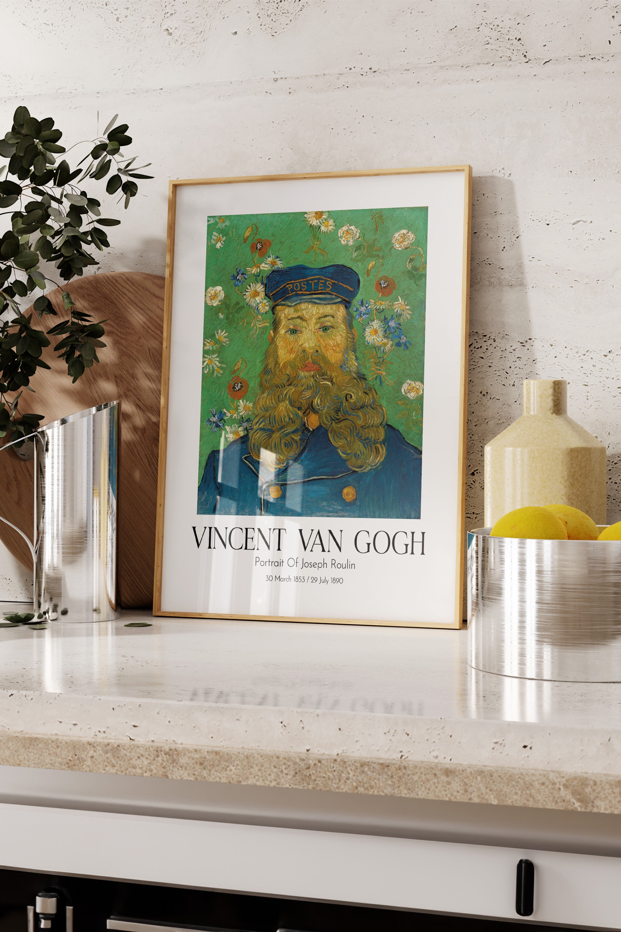 Vincent Van Gogh - Portrait Of Joseph Roulin, Ahşap Çerçeveli Tablo, Sanat Serisi NO:110611