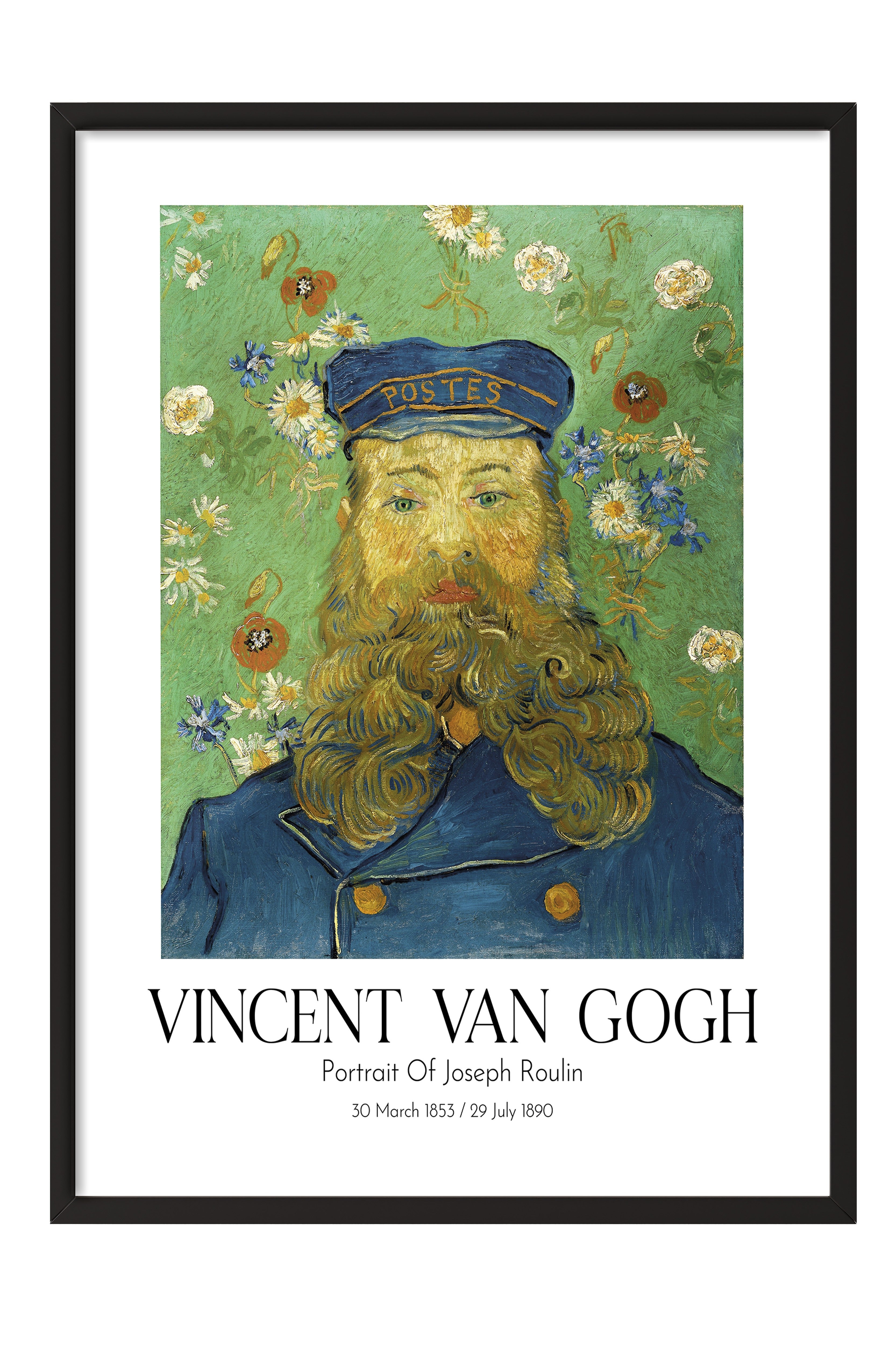 Vincent Van Gogh - Portrait Of Joseph Roulin, Siyah Çerçeveli Tablo, Sanat Serisi NO:110611