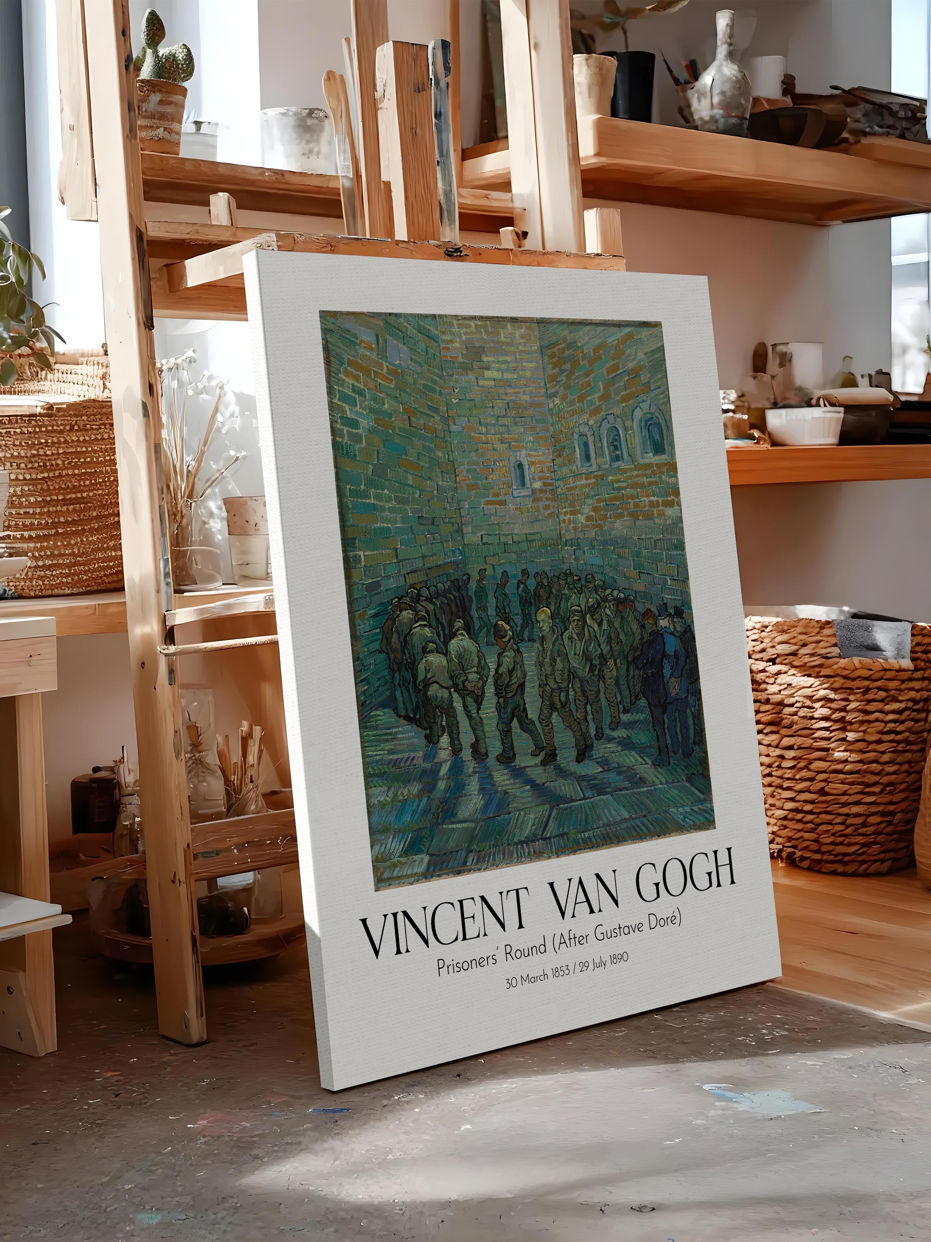 Vincent Van Gogh - Prisoners' Round (After Gustave Doré), Kanvas Tablo, Sanat Serisi NO:110628