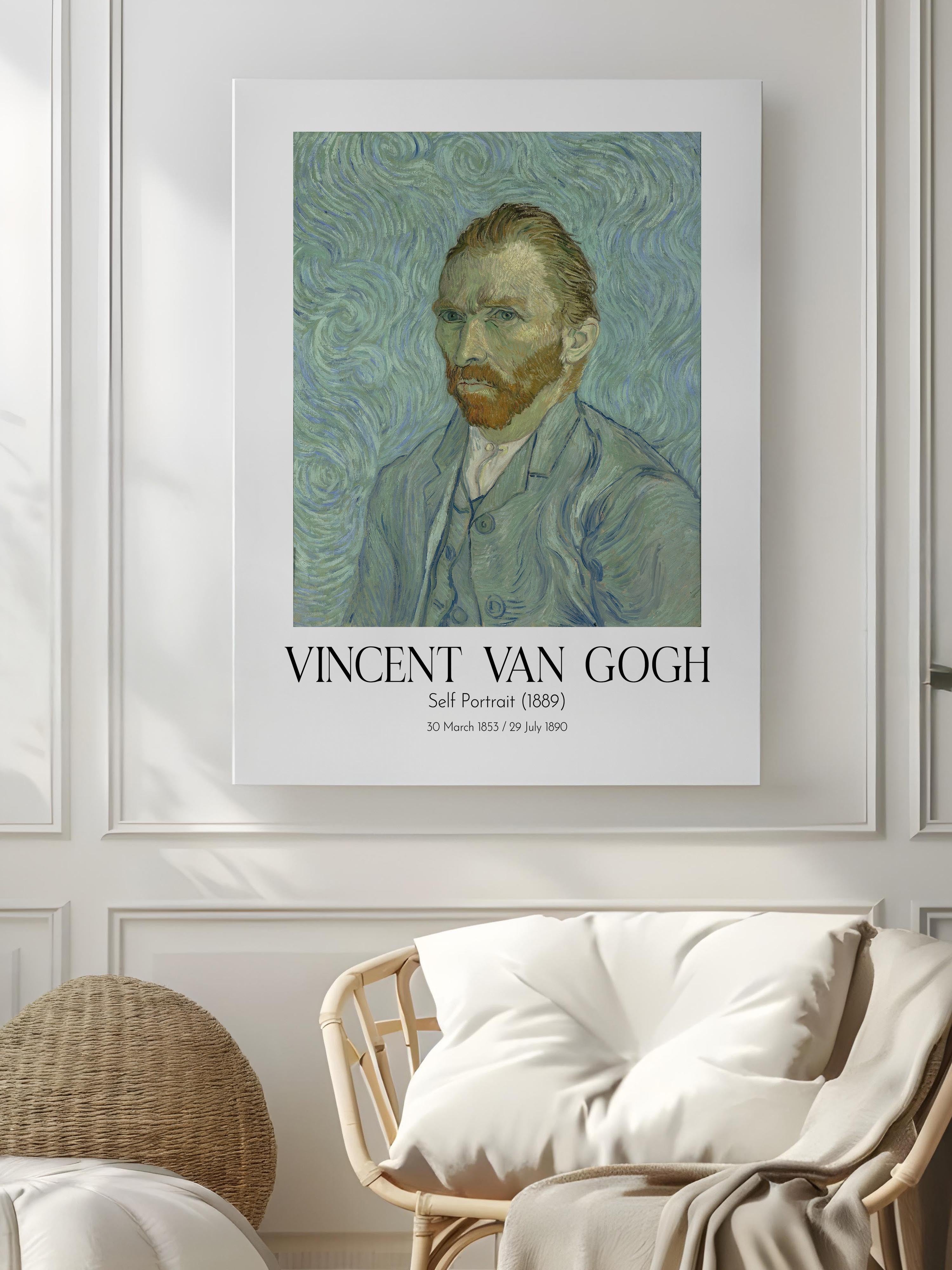 Vincent Van Gogh - Self Portrait (1889), Kanvas Tablo, Sanat Serisi NO:110629
