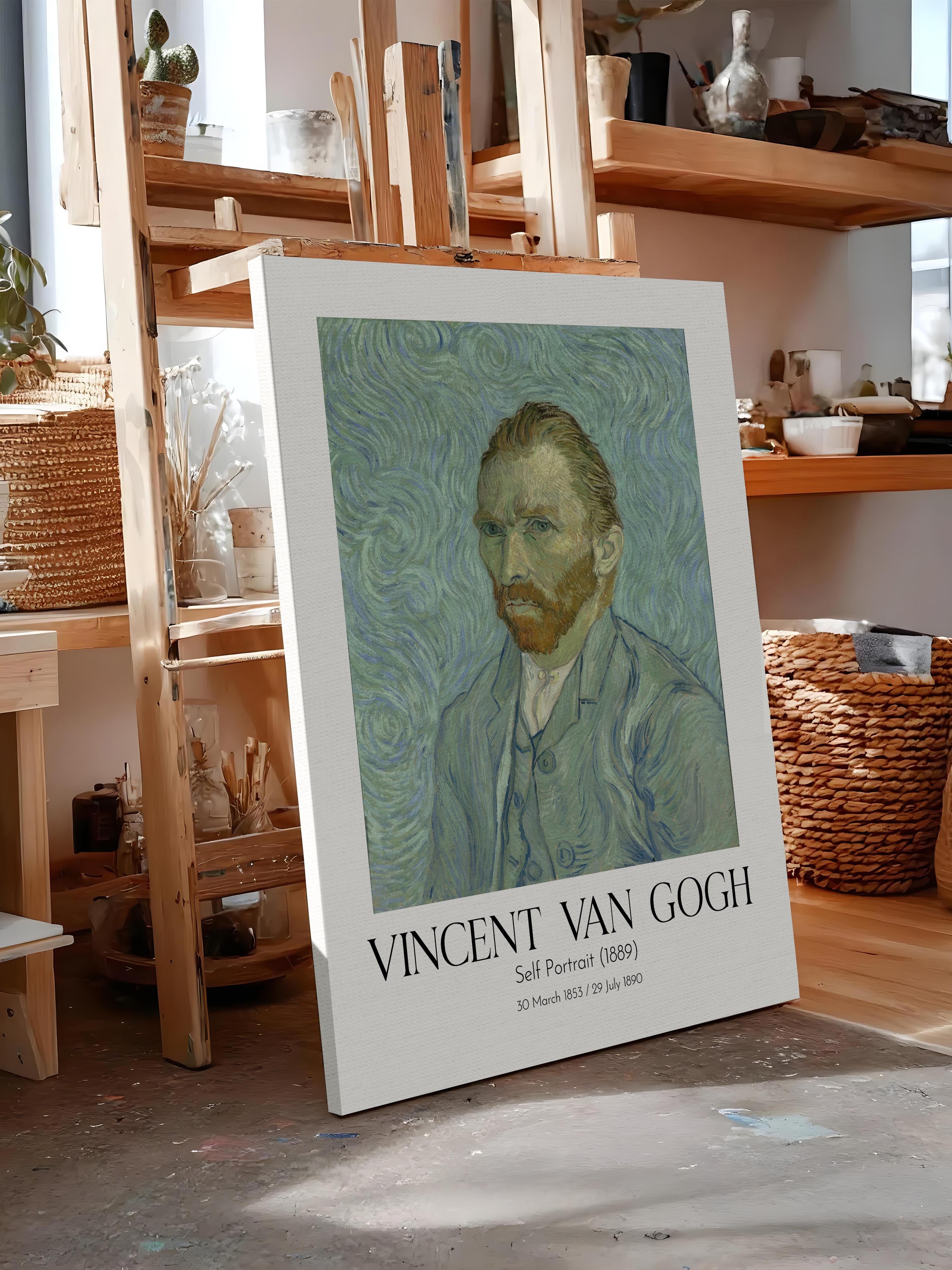 Vincent Van Gogh - Self Portrait (1889), Kanvas Tablo, Sanat Serisi NO:110629