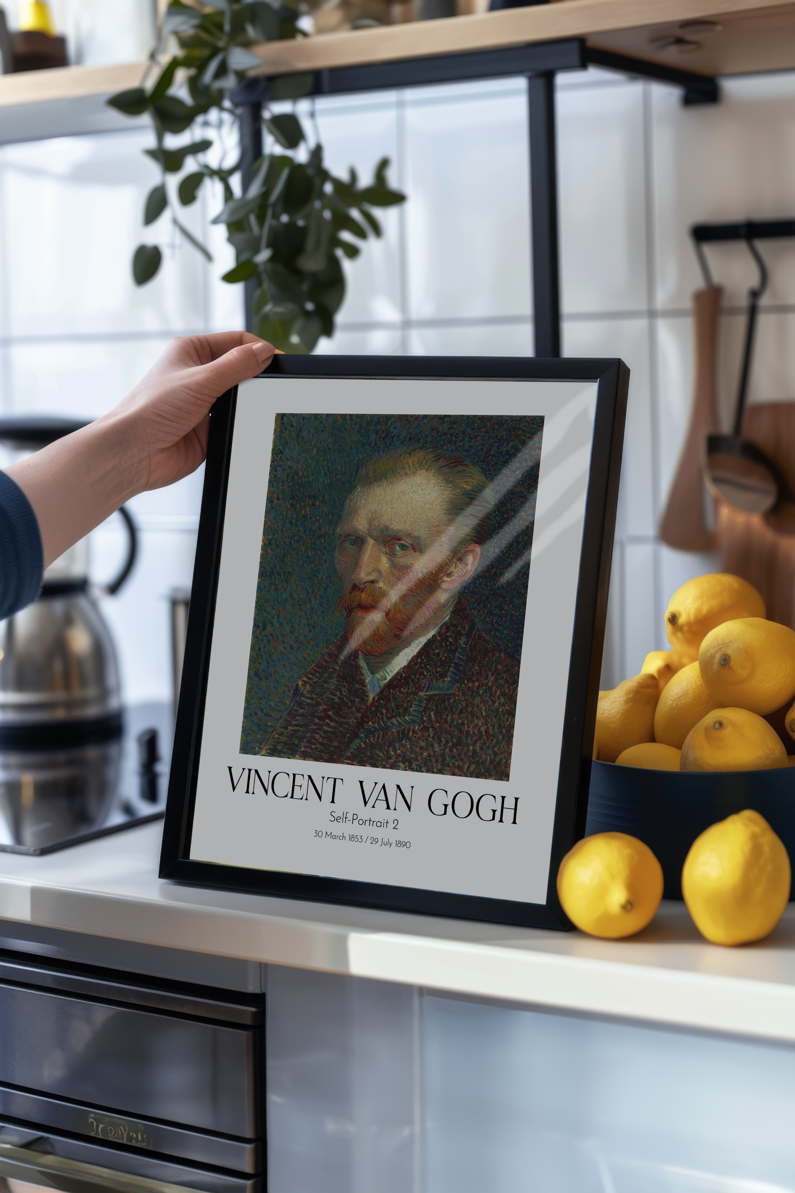 Vincent Van Gogh - Self-Portrait 2, Siyah Çerçeveli Tablo, Sanat Serisi NO:110613