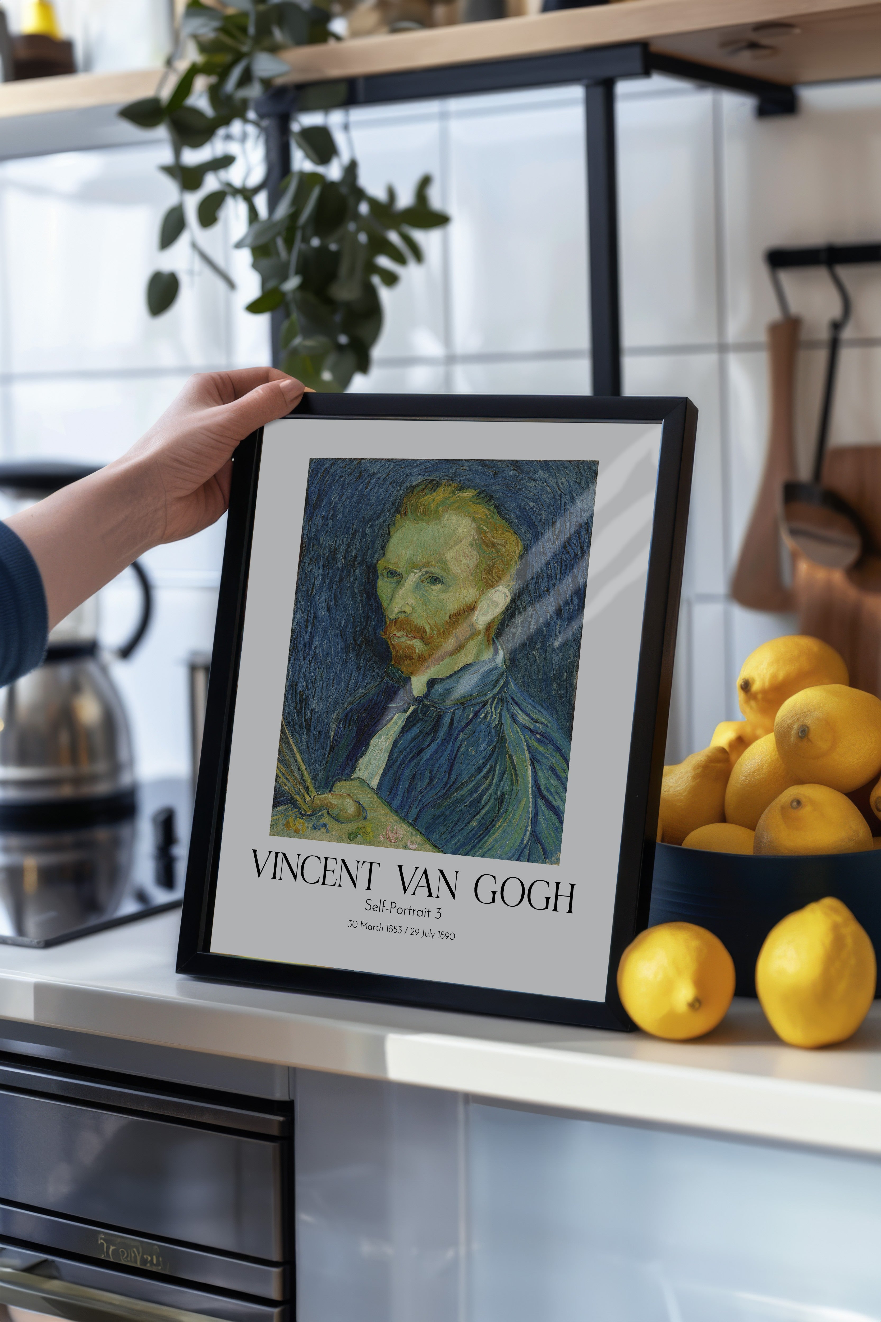Vincent Van Gogh - Self-Portrait 3, Siyah Çerçeveli Tablo, Sanat Serisi NO:110615