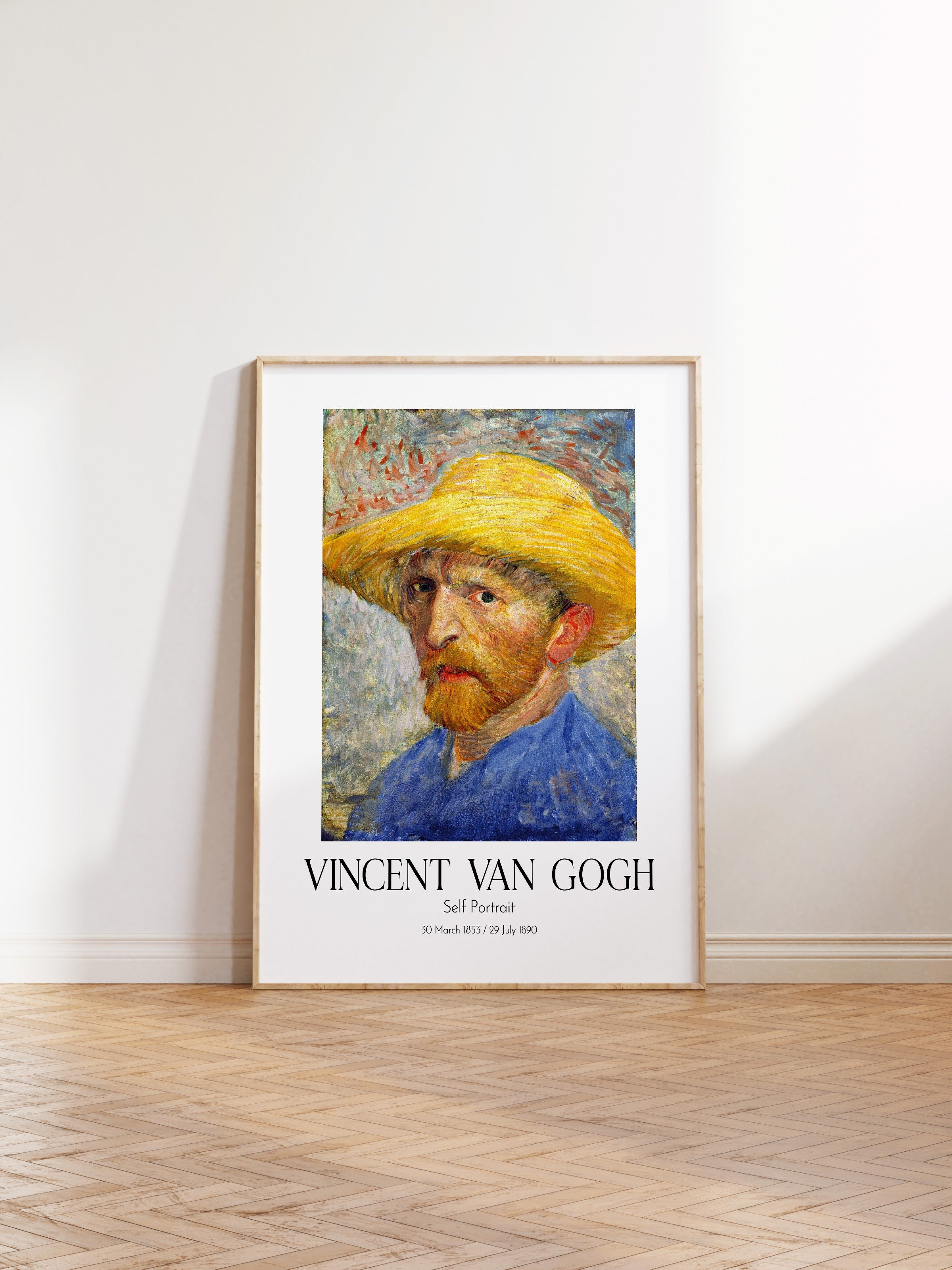 Vincent Van Gogh - Self Portrait, Ahşap Çerçeveli Tablo, Sanat Serisi NO:110612