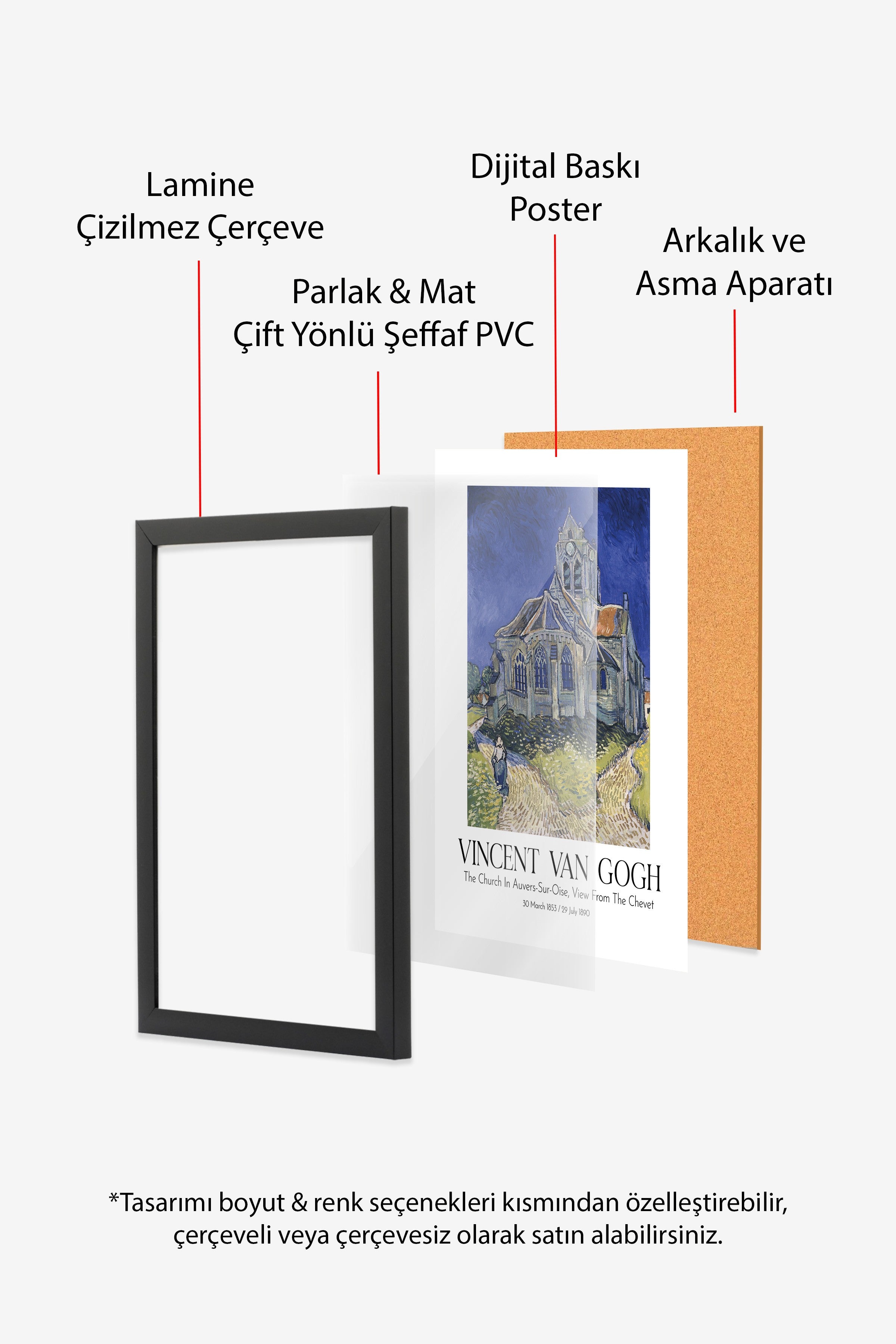 Vincent Van Gogh, Siyah Çerçeveli Tablo, Sanat Serisi NO:110622