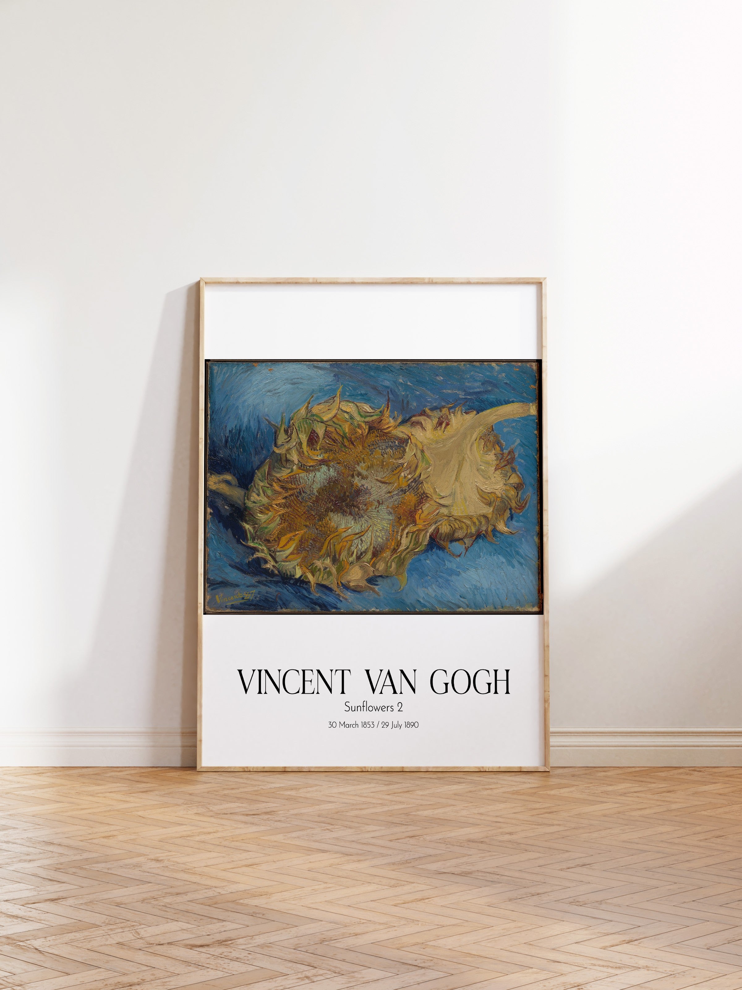 Vincent Van Gogh - Sunflowers 2, Ahşap Çerçeveli Tablo, Sanat Serisi NO:110618