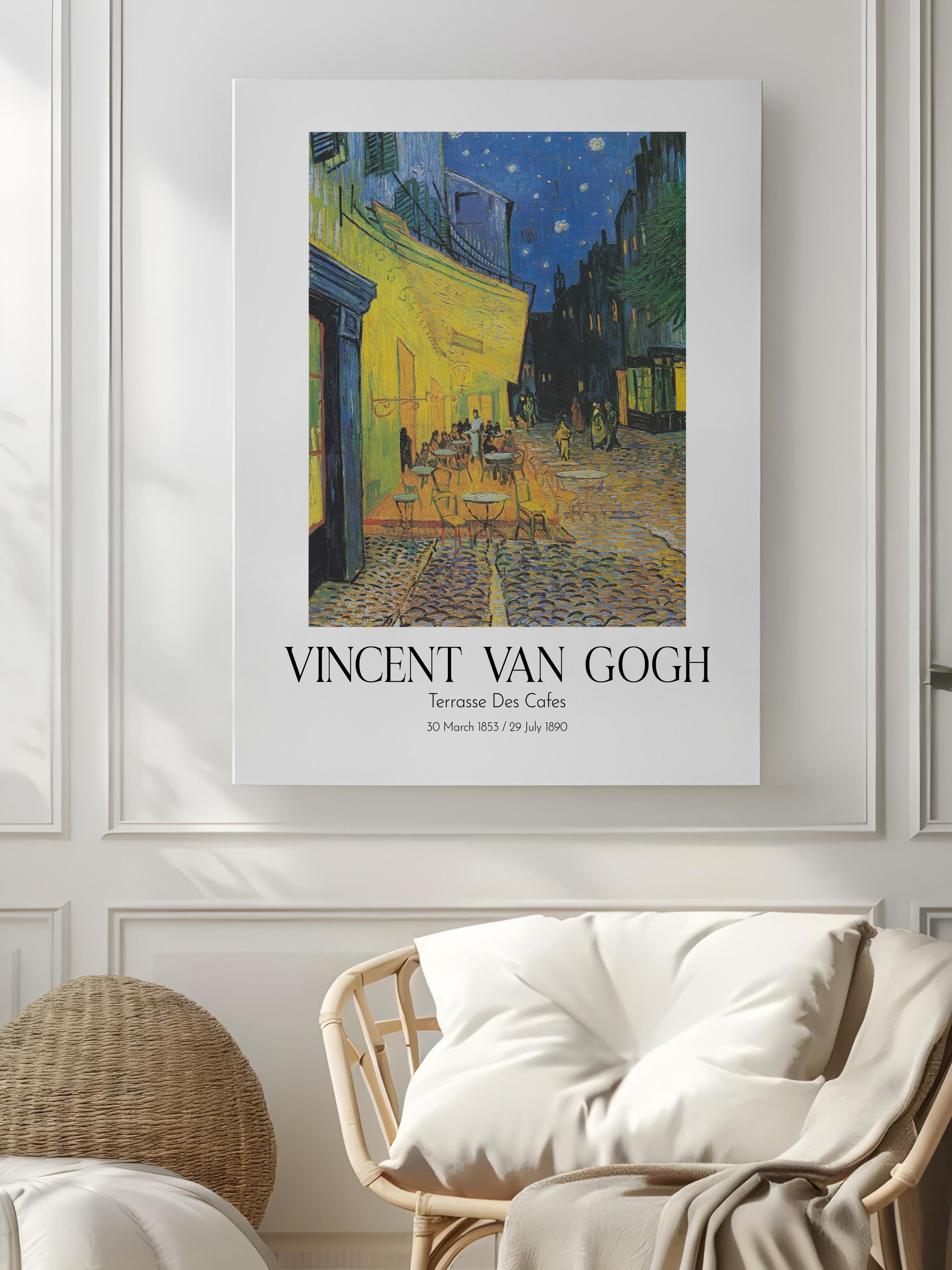 Vincent Van Gogh - Terrasse Des Cafes, Kanvas Tablo, Sanat Serisi NO:110607