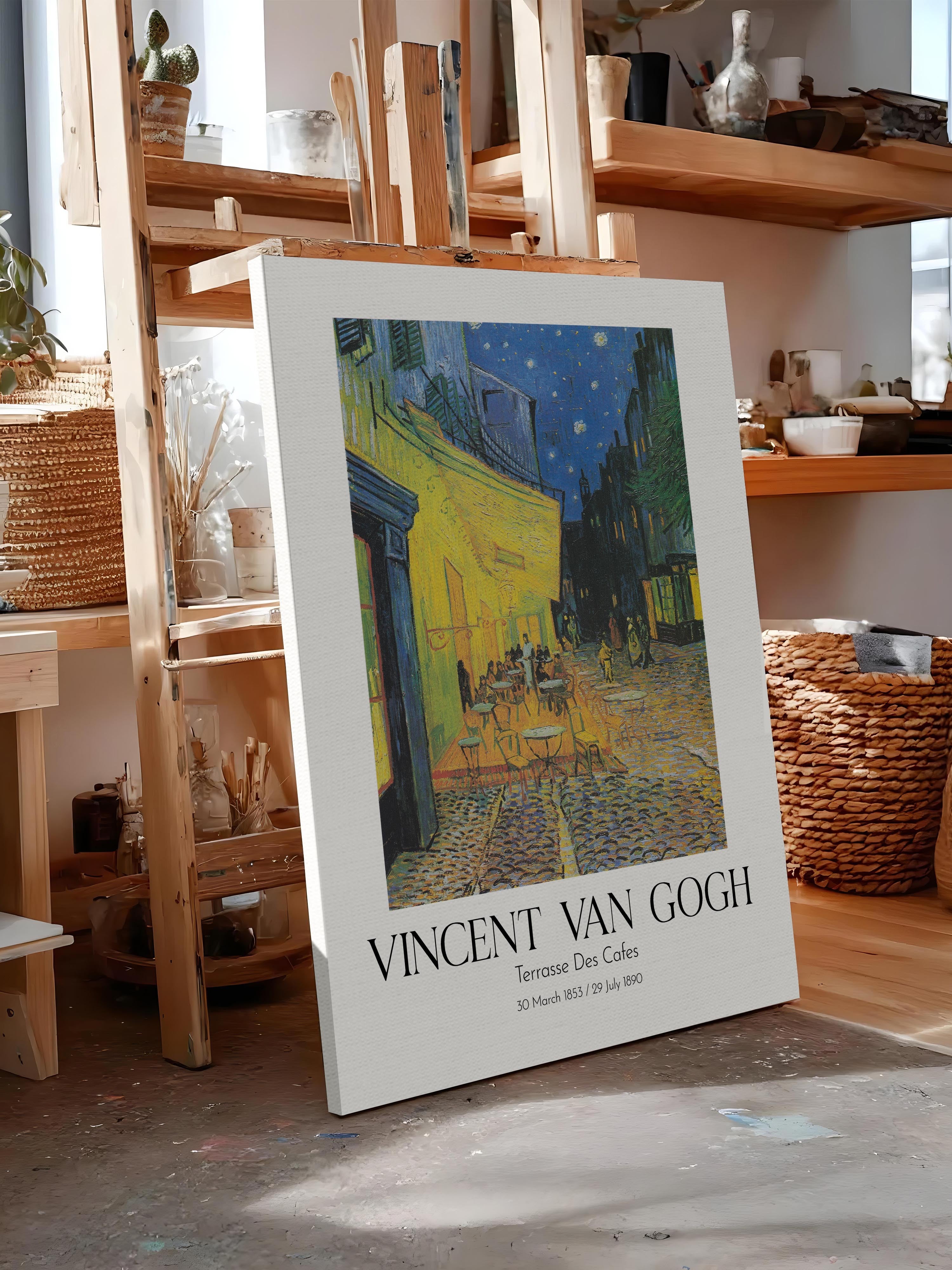 Vincent Van Gogh - Terrasse Des Cafes, Kanvas Tablo, Sanat Serisi NO:110607