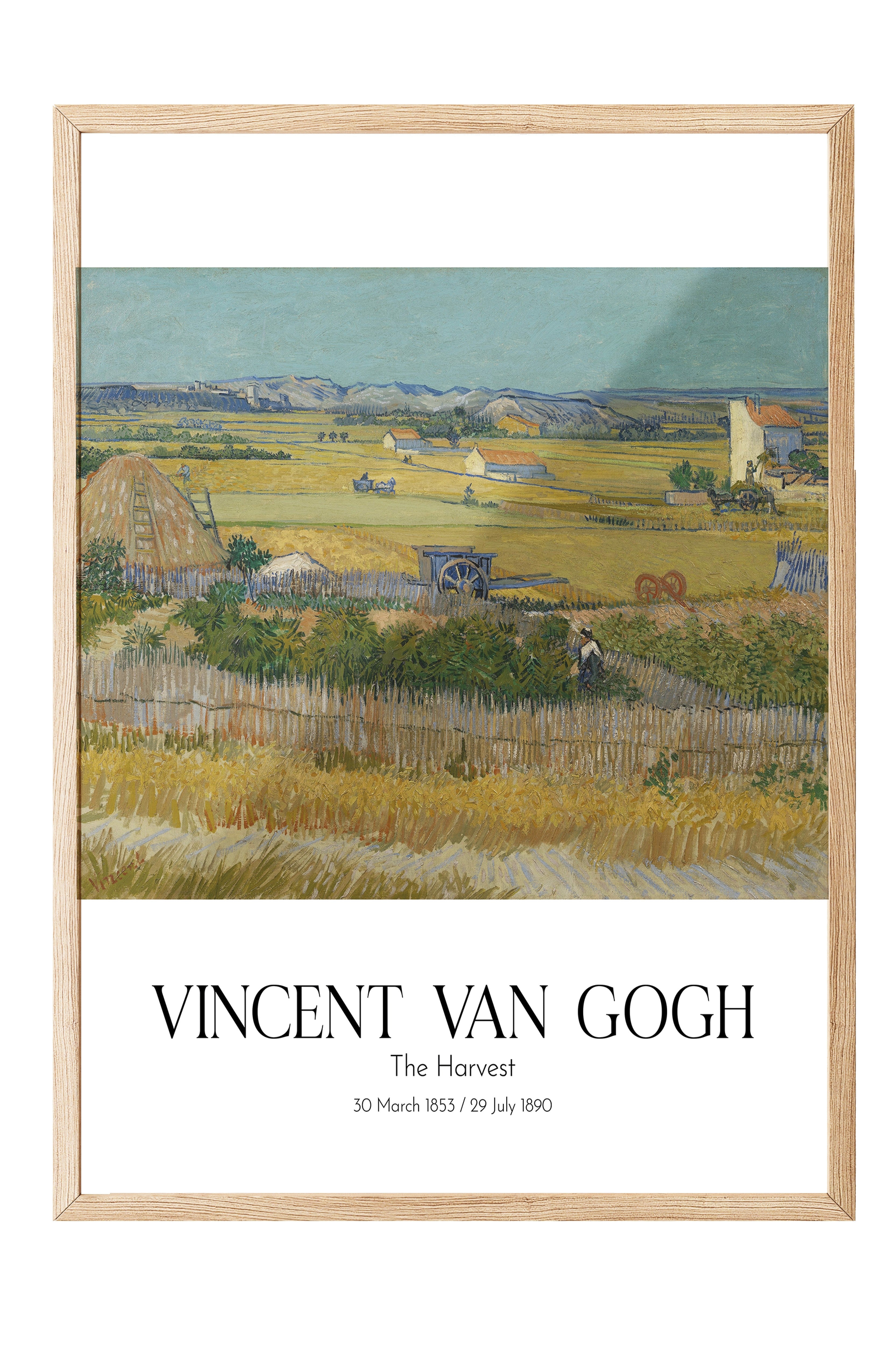 Vincent Van Gogh - The Harvest, Ahşap Çerçeveli Tablo, Sanat Serisi NO:110623