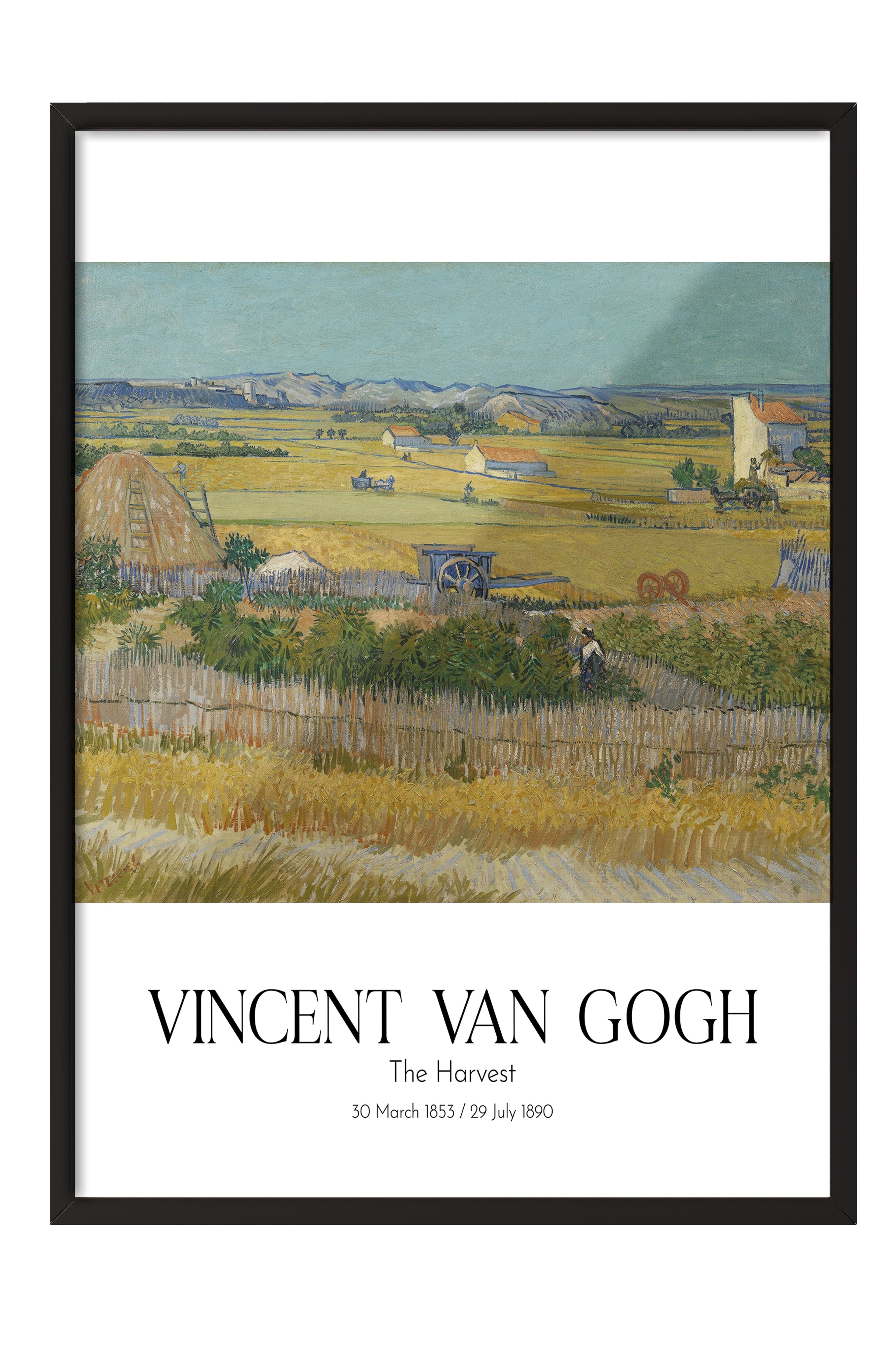 Vincent Van Gogh - The Harvest, Siyah Çerçeveli Tablo, Sanat Serisi NO:110623