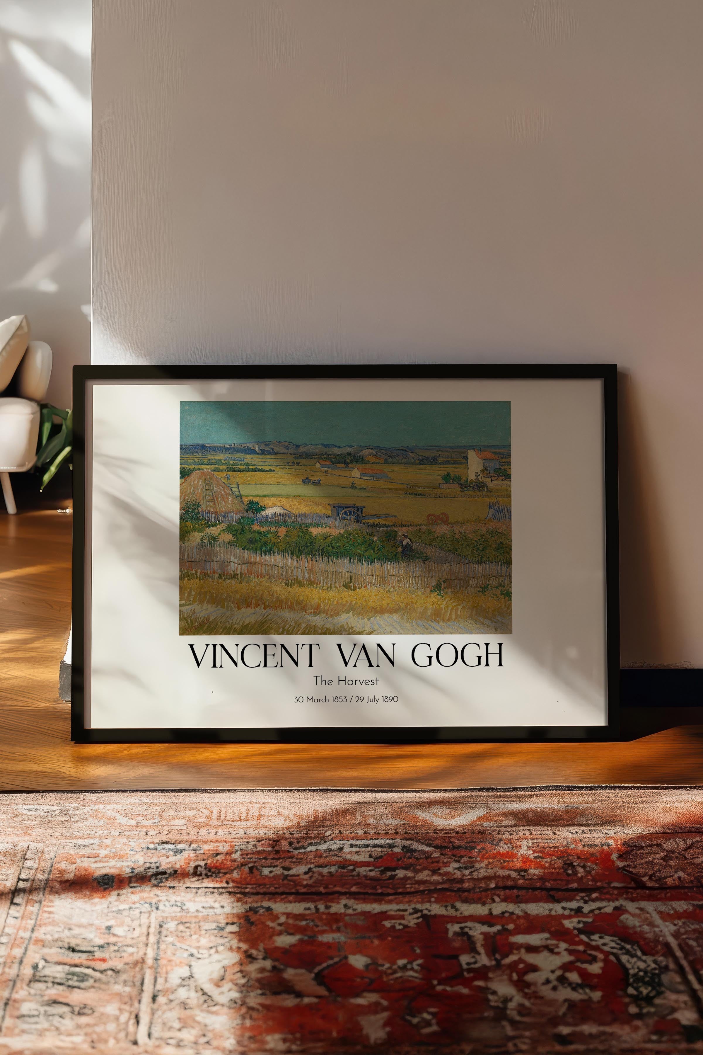 Vincent Van Gogh - The Harvest, Siyah Çerçeveli Tablo, Sanat Serisi NO:110641