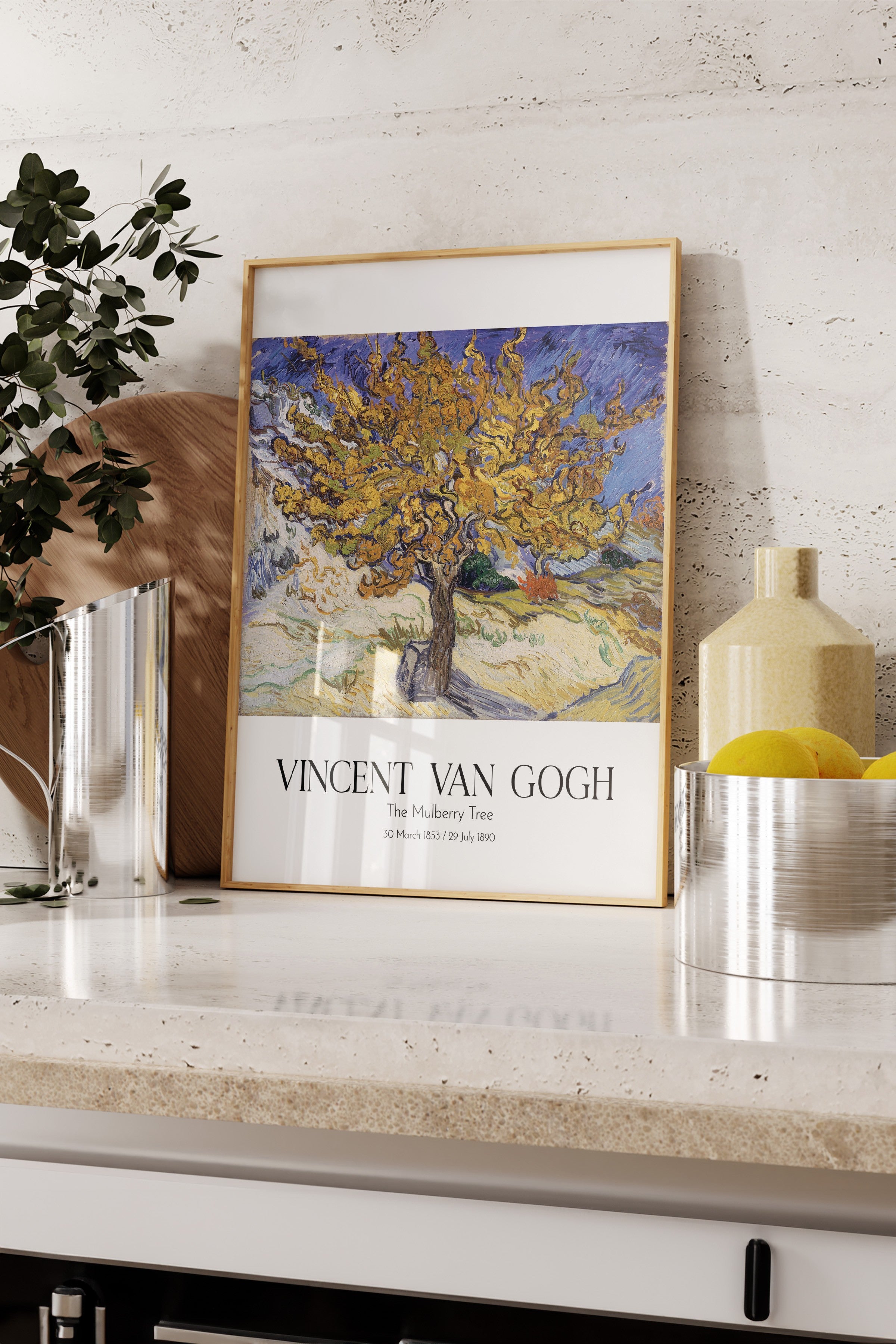 Vincent Van Gogh - The Mulberry Tree, Ahşap Çerçeveli Tablo, Sanat Serisi NO:110600