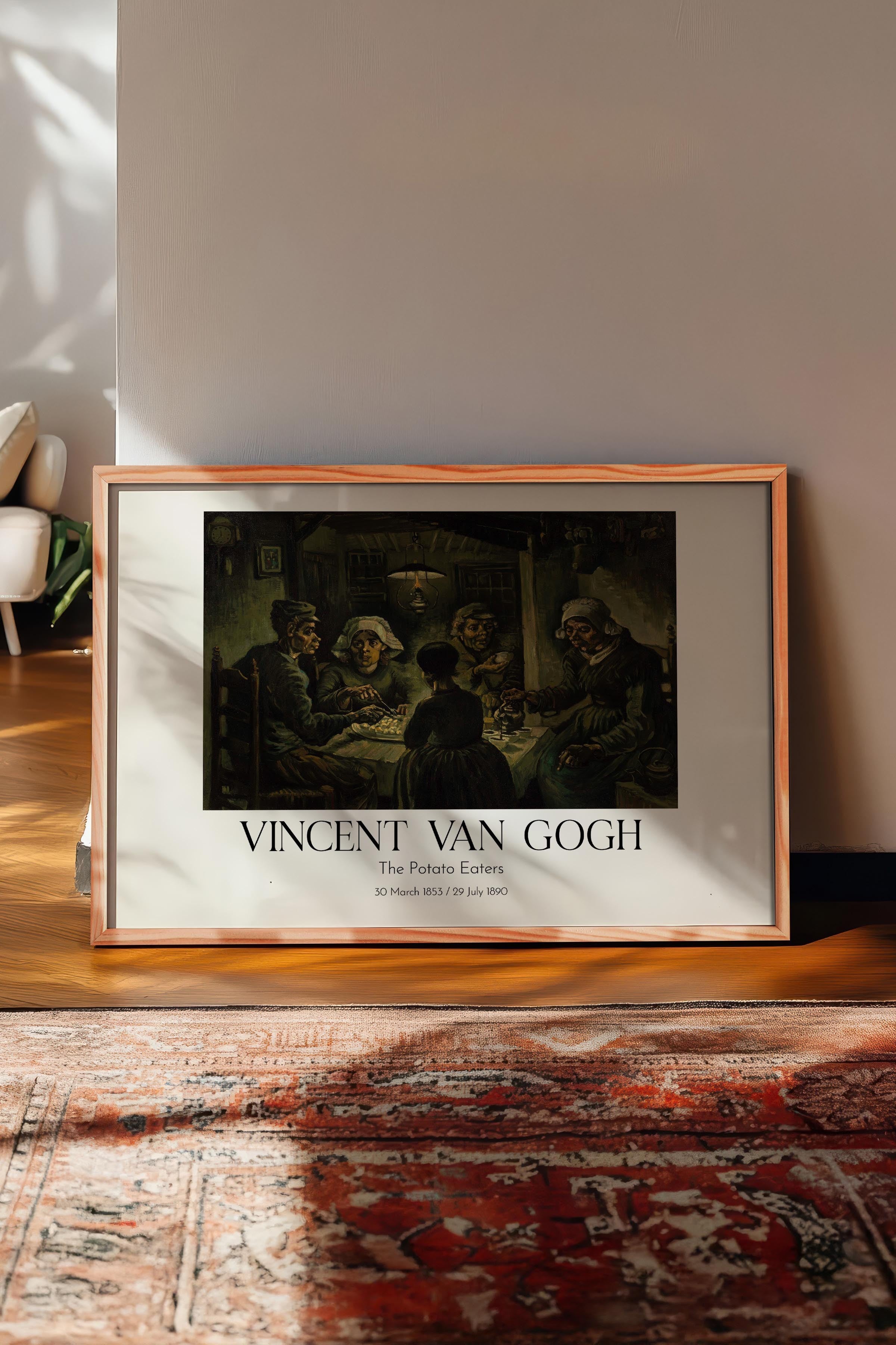 Vincent Van Gogh - The Potato Eaters, Ahşap Çerçeveli Tablo, Sanat Serisi NO:110642