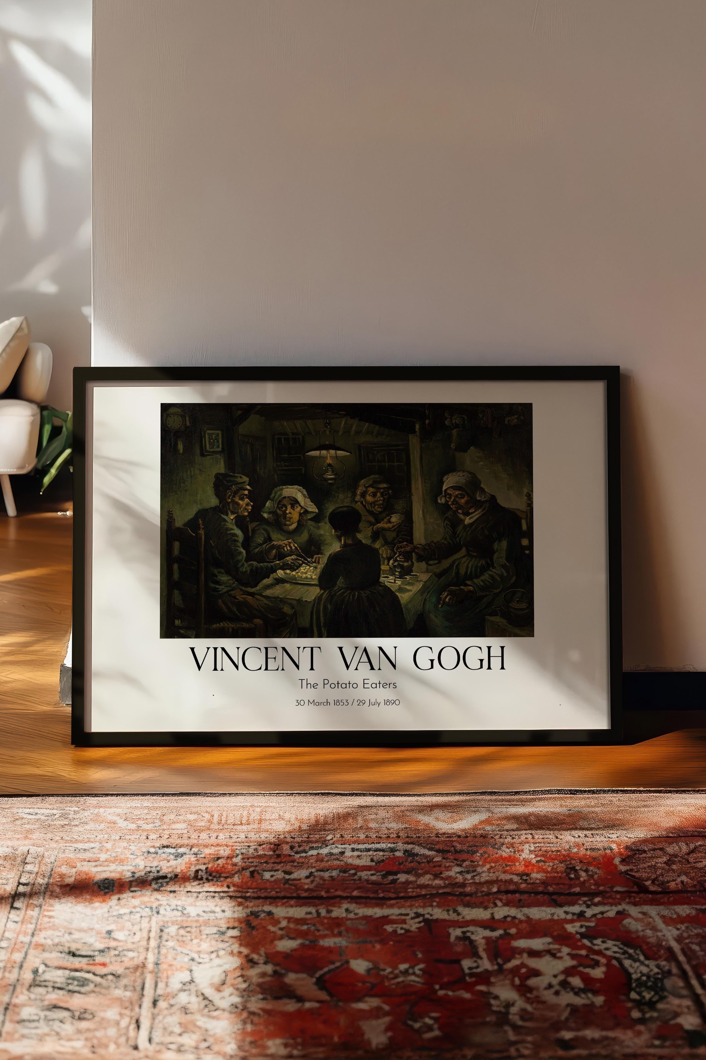 Vincent Van Gogh - The Potato Eaters, Siyah Çerçeveli Tablo, Sanat Serisi NO:110642