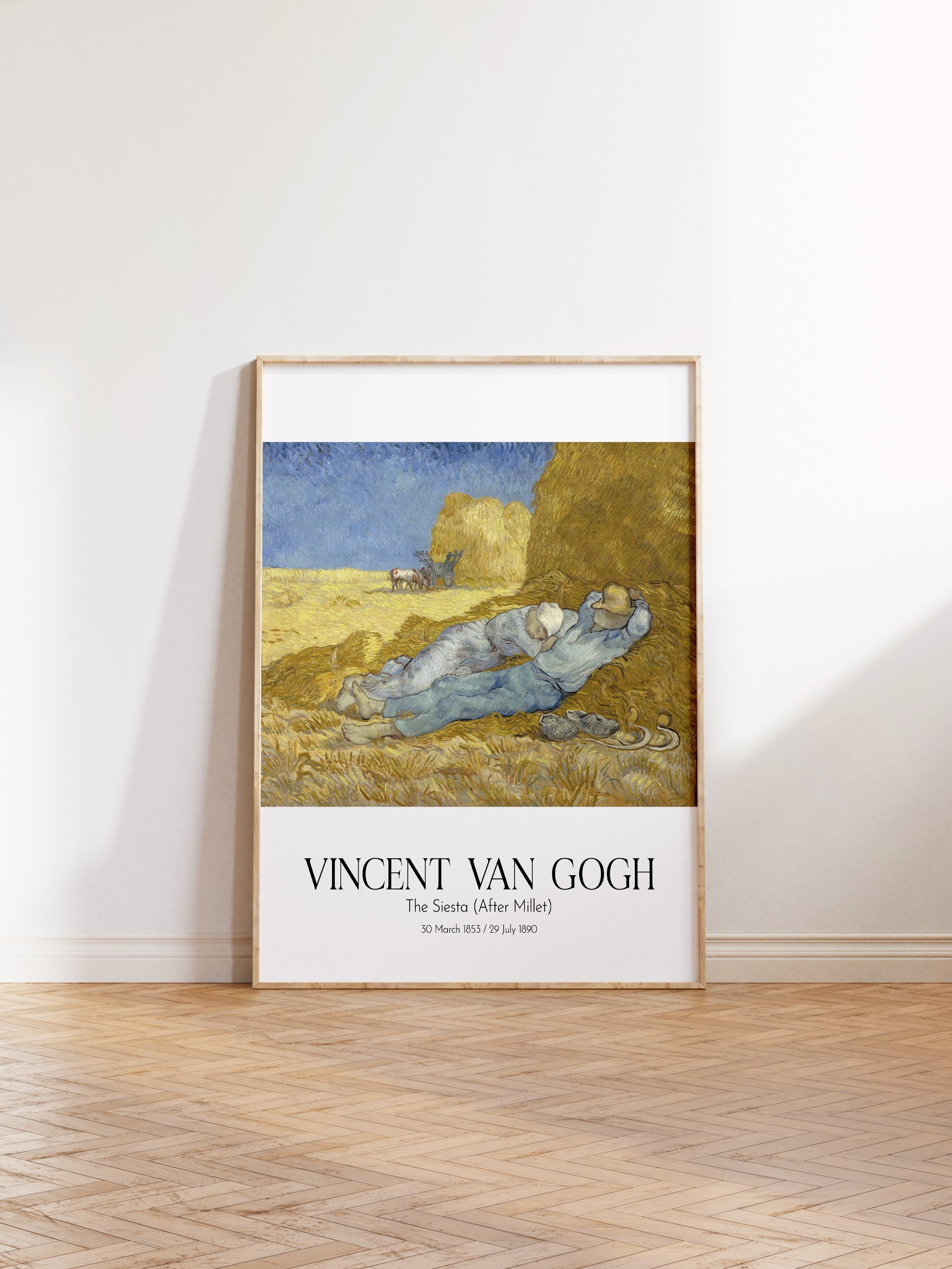 Vincent Van Gogh - The Siesta (After Millet), Ahşap Çerçeveli Tablo, Sanat Serisi NO:110624