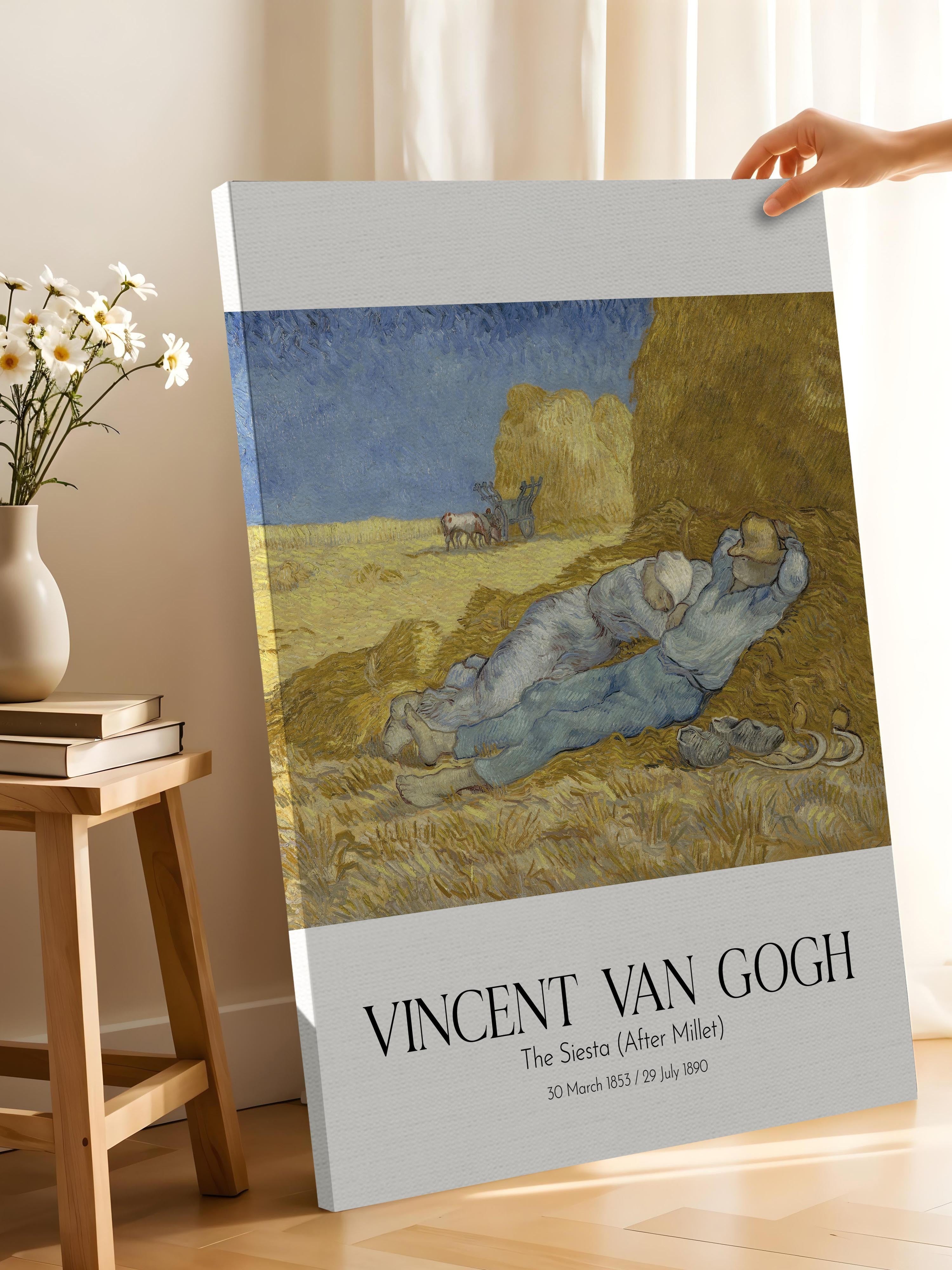 Vincent Van Gogh - The Siesta (After Millet), Kanvas Tablo, Sanat Serisi NO:110624