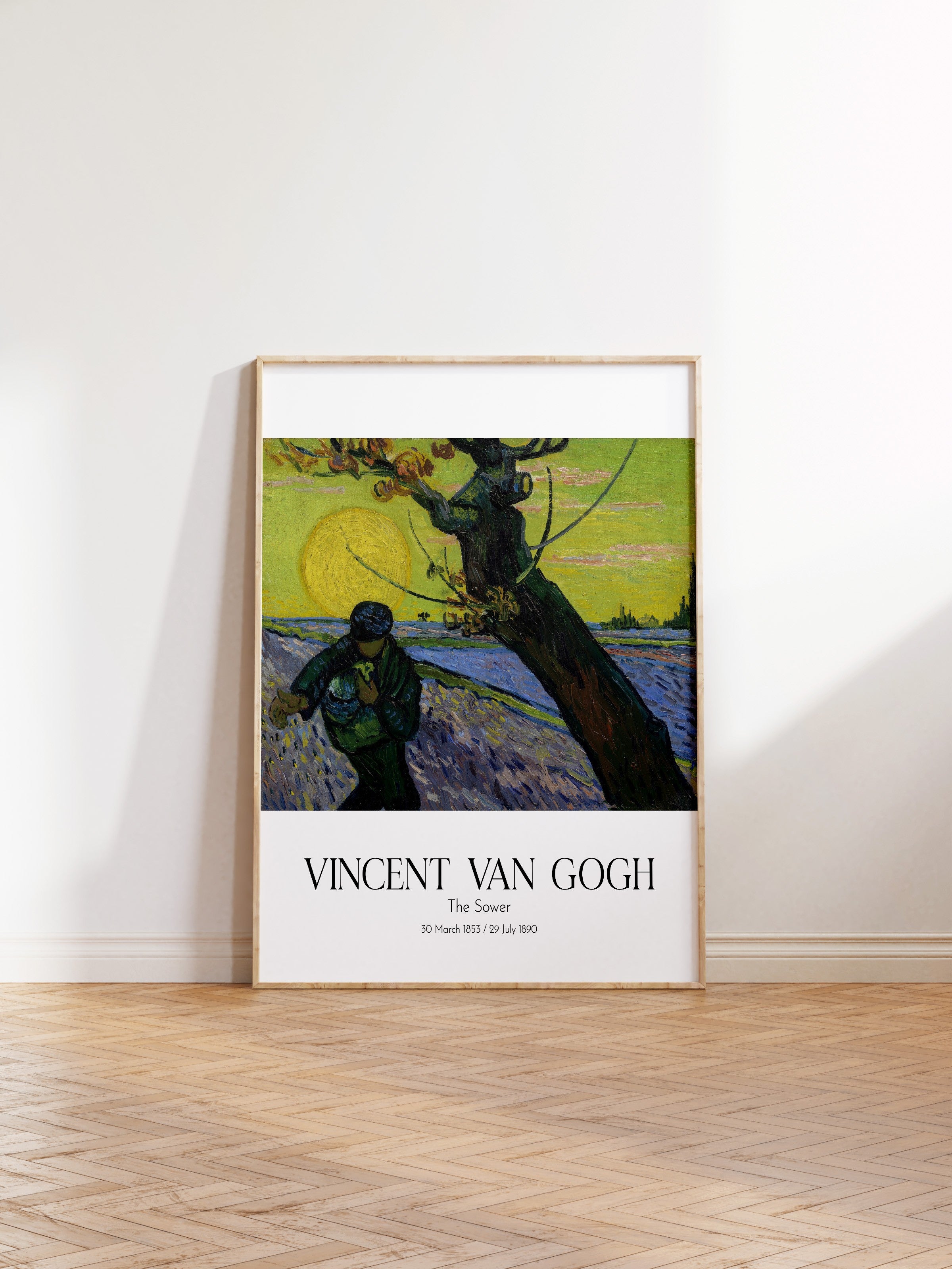 Vincent Van Gogh - The Sower, Ahşap Çerçeveli Tablo, Sanat Serisi NO:110625