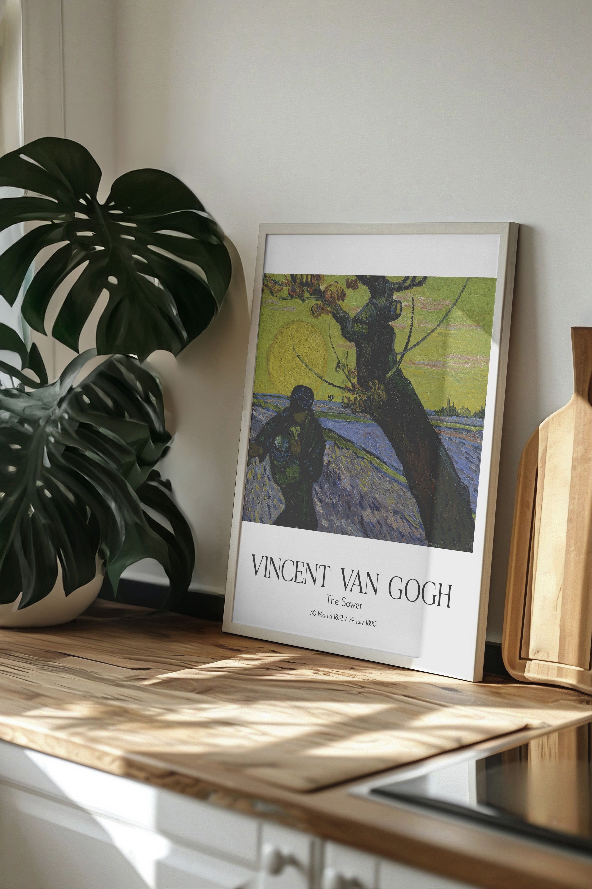 Vincent Van Gogh - The Sower, Beyaz Çerçeveli Tablo, Sanat Serisi NO:110625