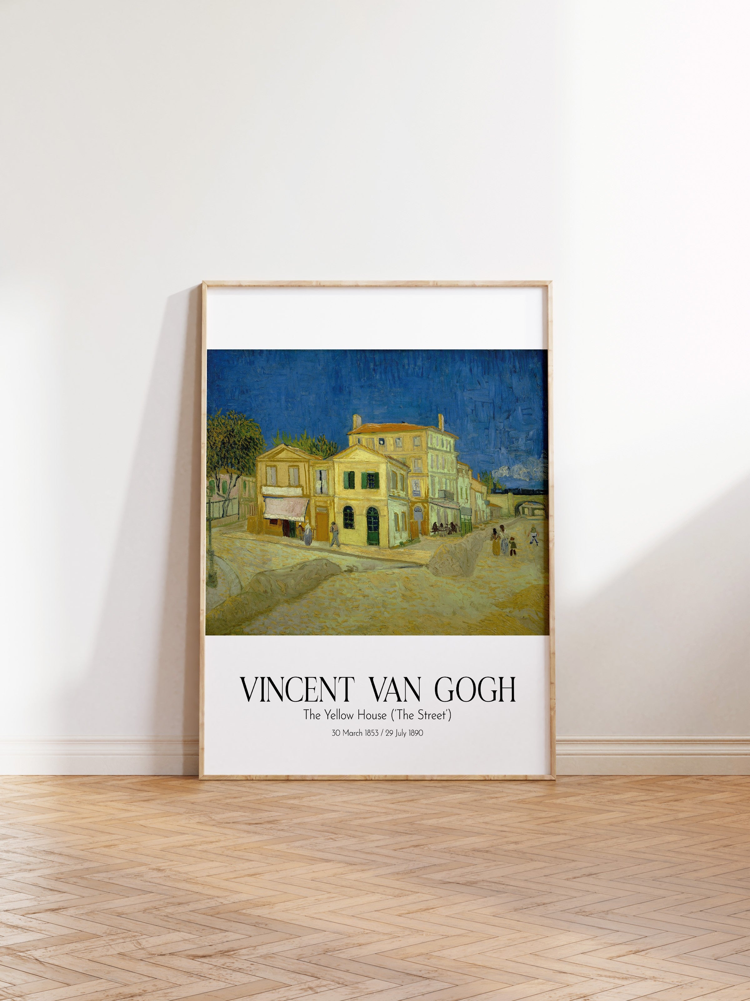 Vincent Van Gogh - The Yellow House (`The Street'), Ahşap Çerçeveli Tablo, Sanat Serisi NO:110627