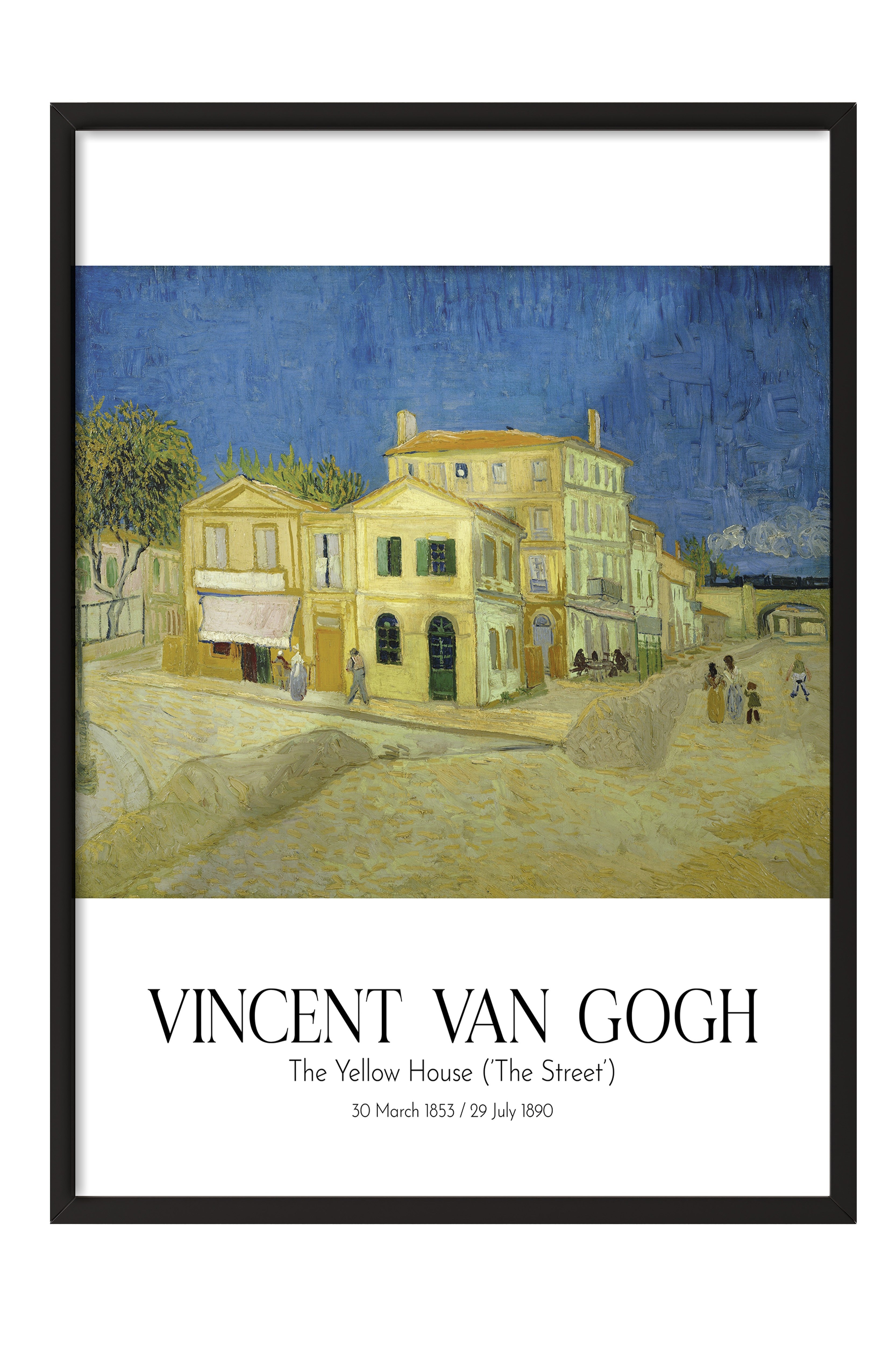 Vincent Van Gogh - The Yellow House (`The Street'), Siyah Çerçeveli Tablo, Sanat Serisi NO:110627