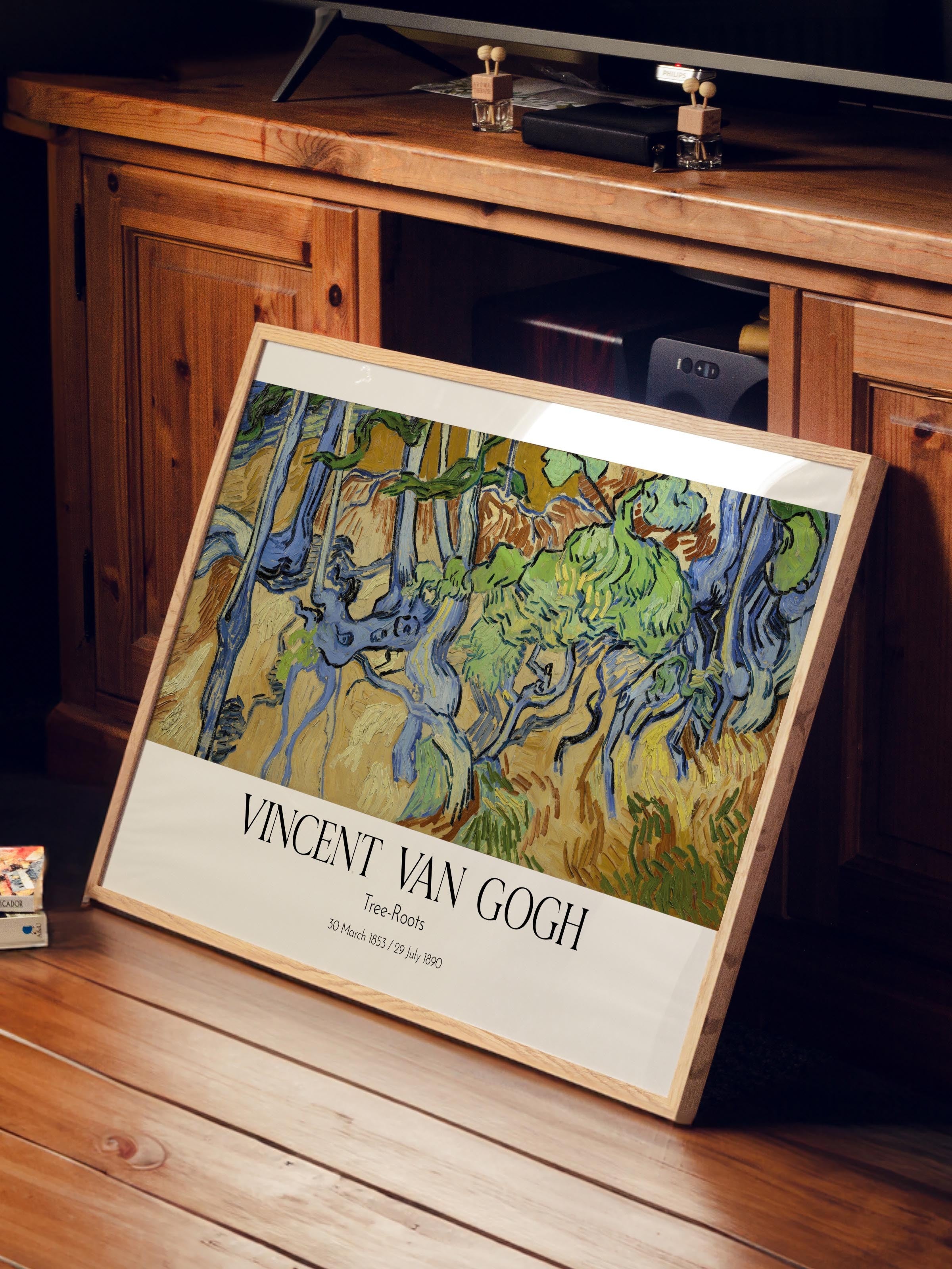 Vincent Van Gogh - Tree-Roots, Ahşap Çerçeveli Tablo, Sanat Serisi NO:110643