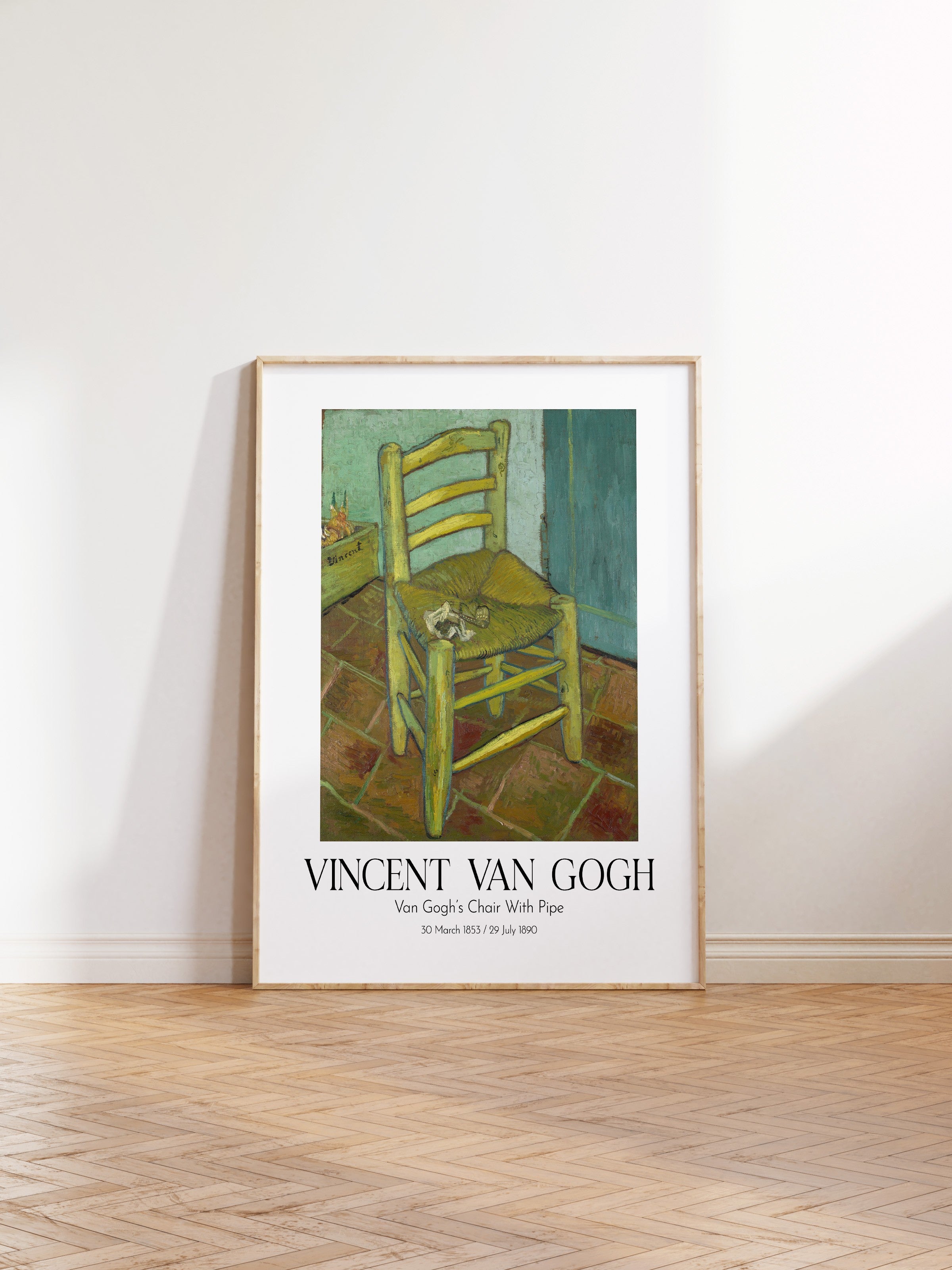 Vincent Van Gogh - Van Gogh'S Chair With Pipe, Ahşap Çerçeveli Tablo, Sanat Serisi NO:110630