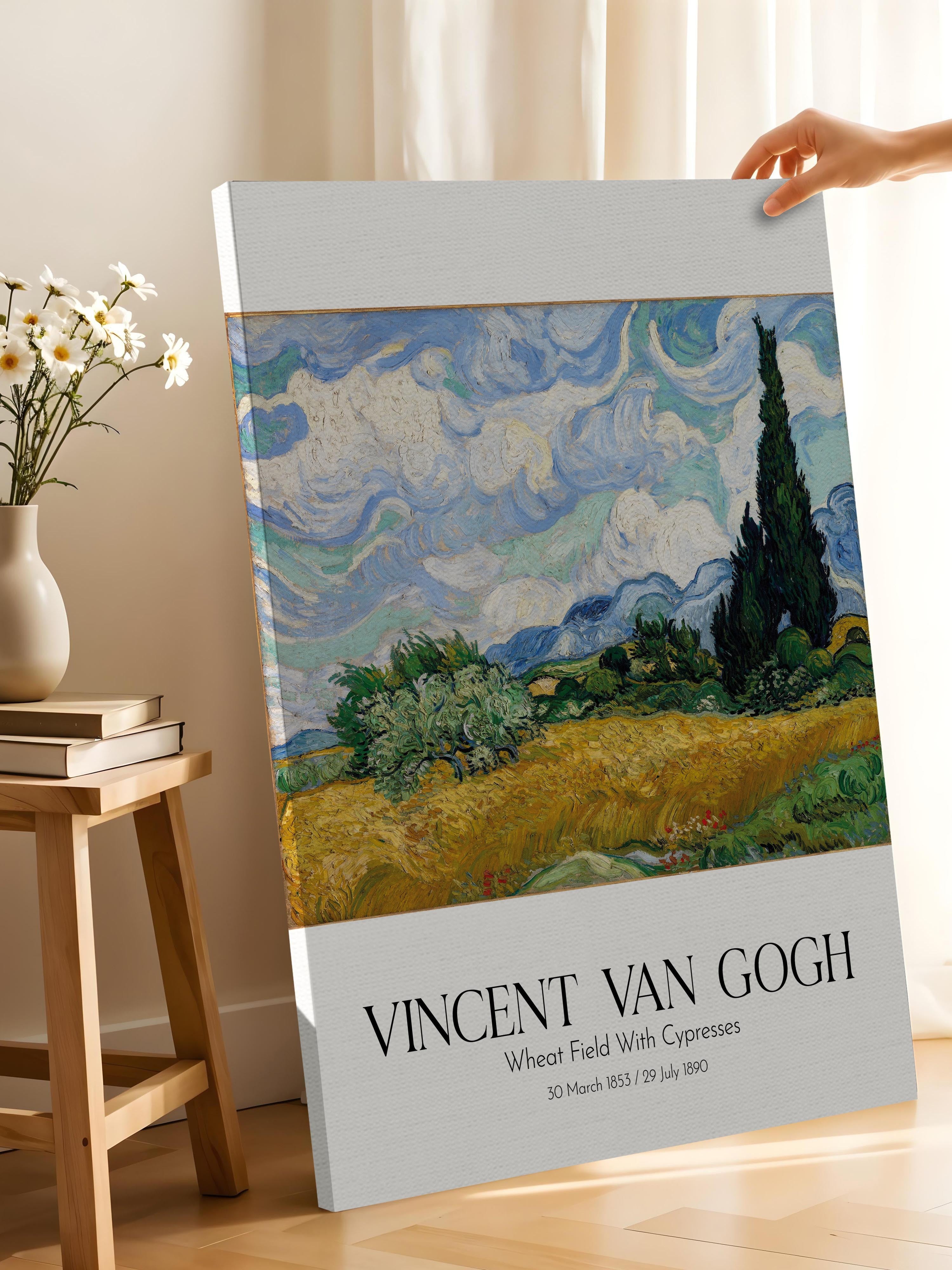 Vincent Van Gogh - Wheat Field With Cypresses, Kanvas Tablo, Sanat Serisi NO:110601