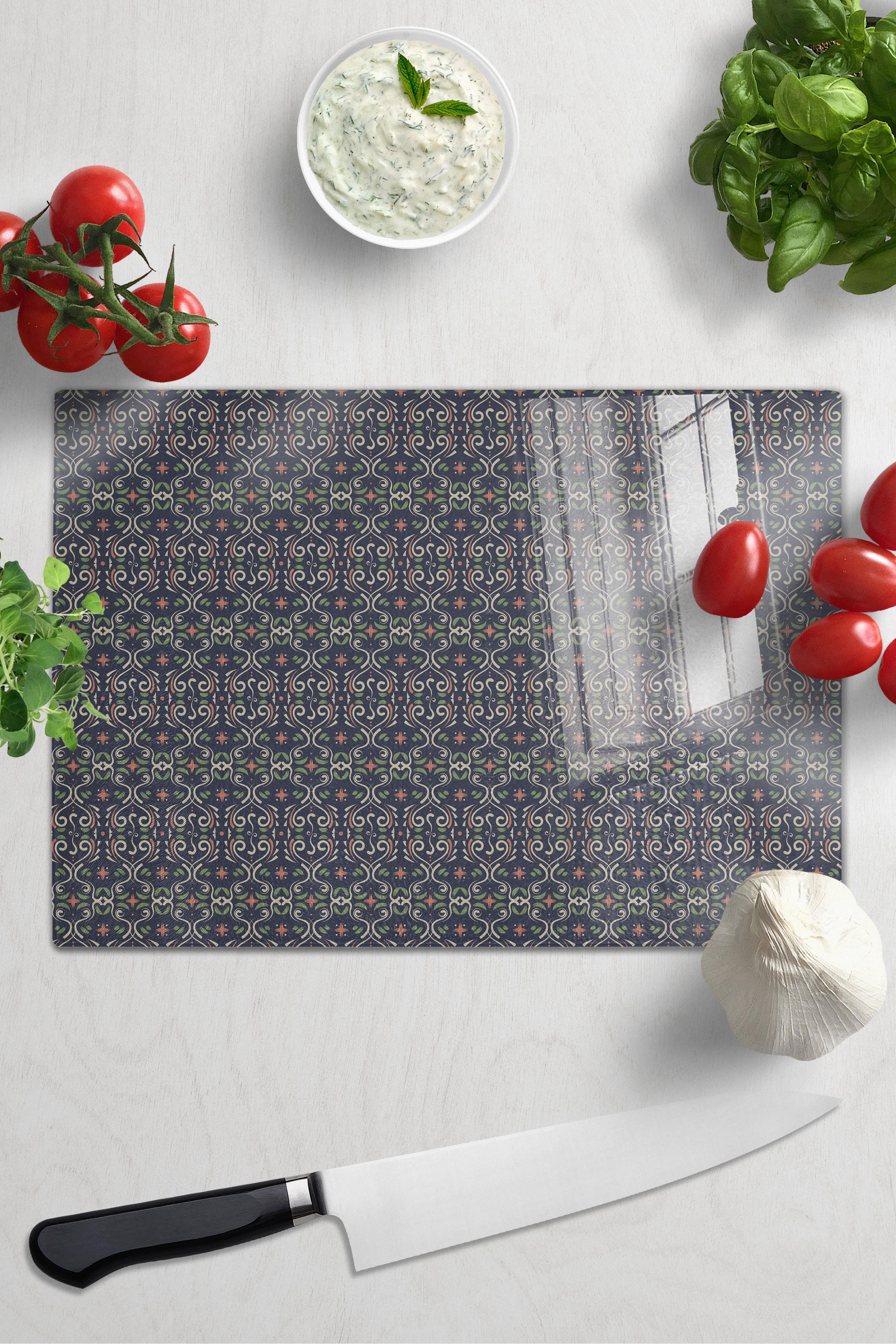 Vintage Cam Kesme Tahtası, Kalın Ve Kırılmaz Cam, Doğrama Tahtası, Mutfak Sunum Tahtası - 21*30cm
