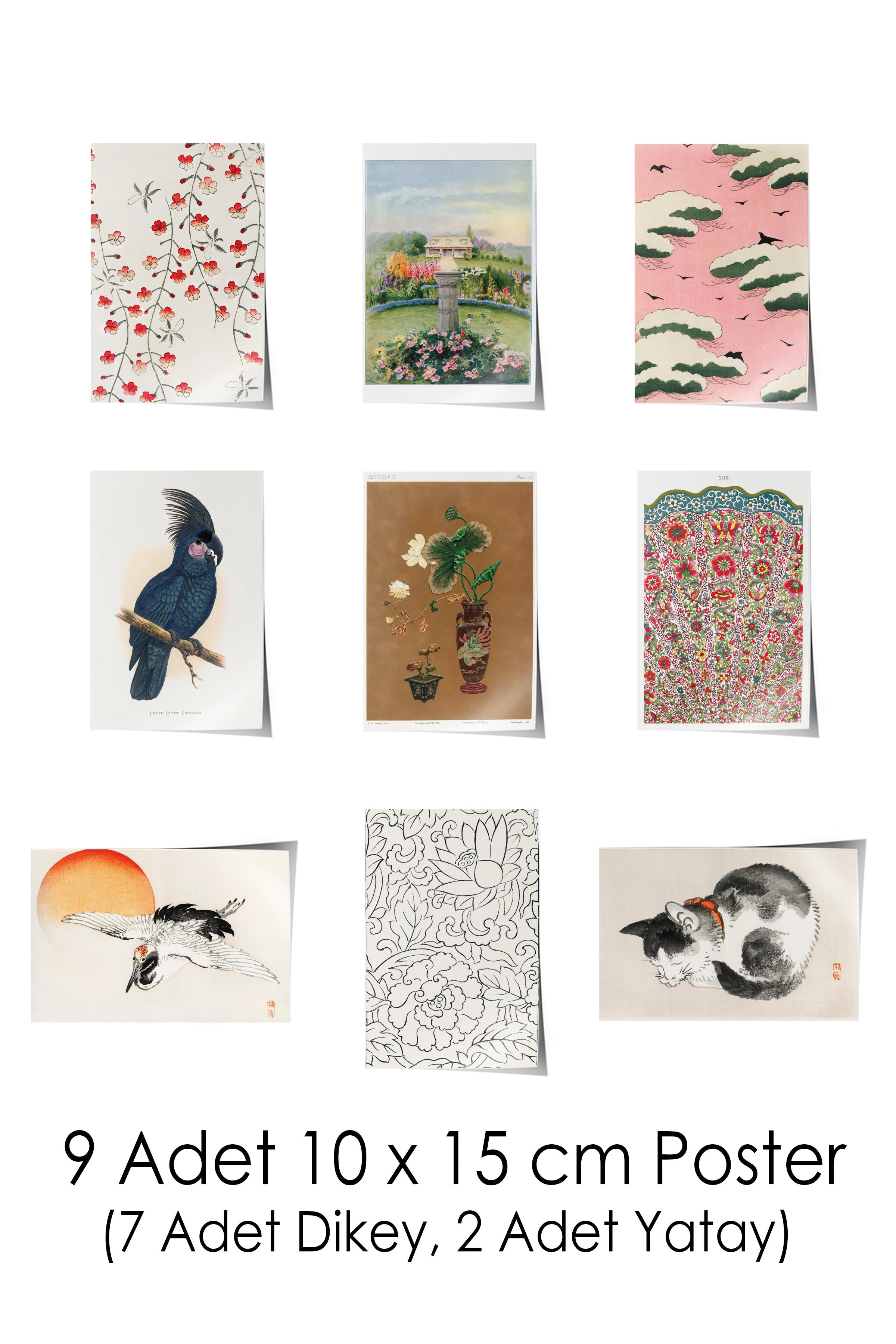 Vintage Duvar Poster Seti - 17 Adet Vintage Poster - Ev ve Ofis Duvar Tablosu - Çerçevesiz Poster