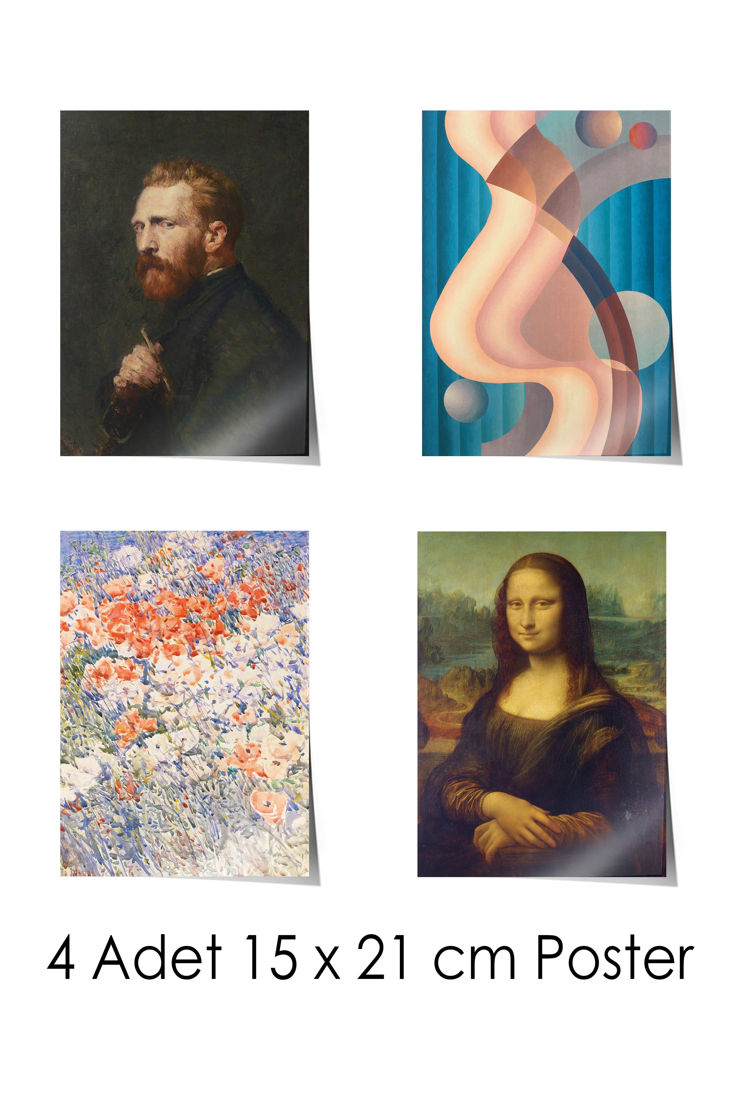 Vintage Duvar Poster Seti - 17 Adet Vintage Poster - Ev ve Ofis Duvar Tablosu - Çerçevesiz Poster