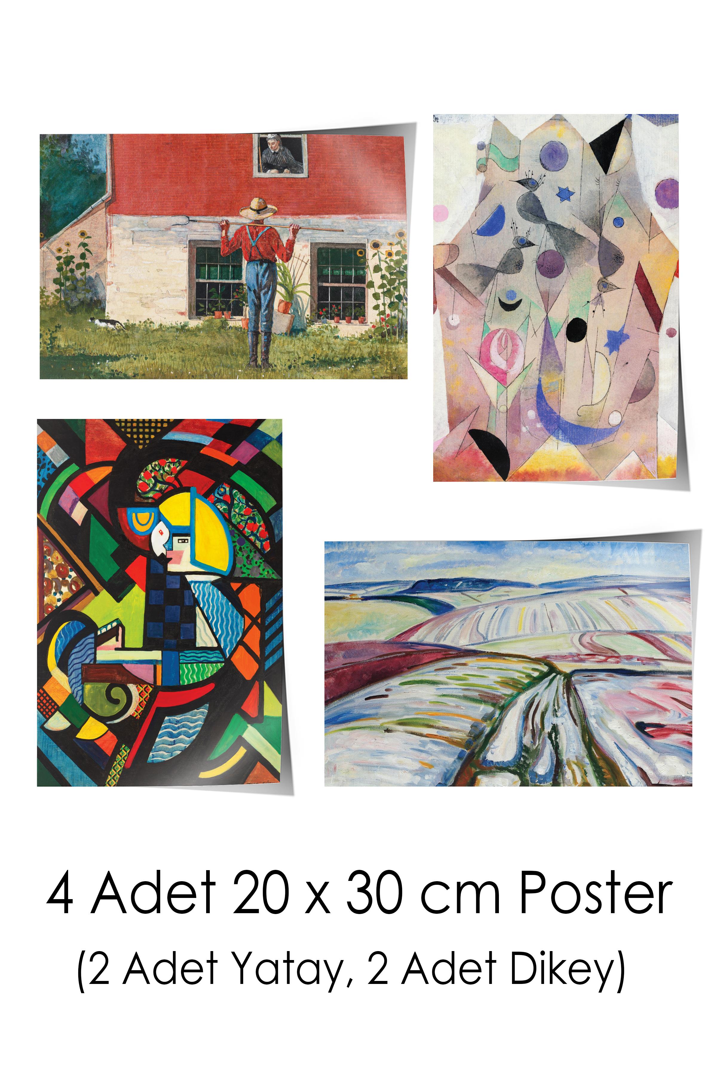 Vintage Duvar Poster Seti - 17 Adet Vintage Poster - Ev ve Ofis Duvar Tablosu - Çerçevesiz Poster