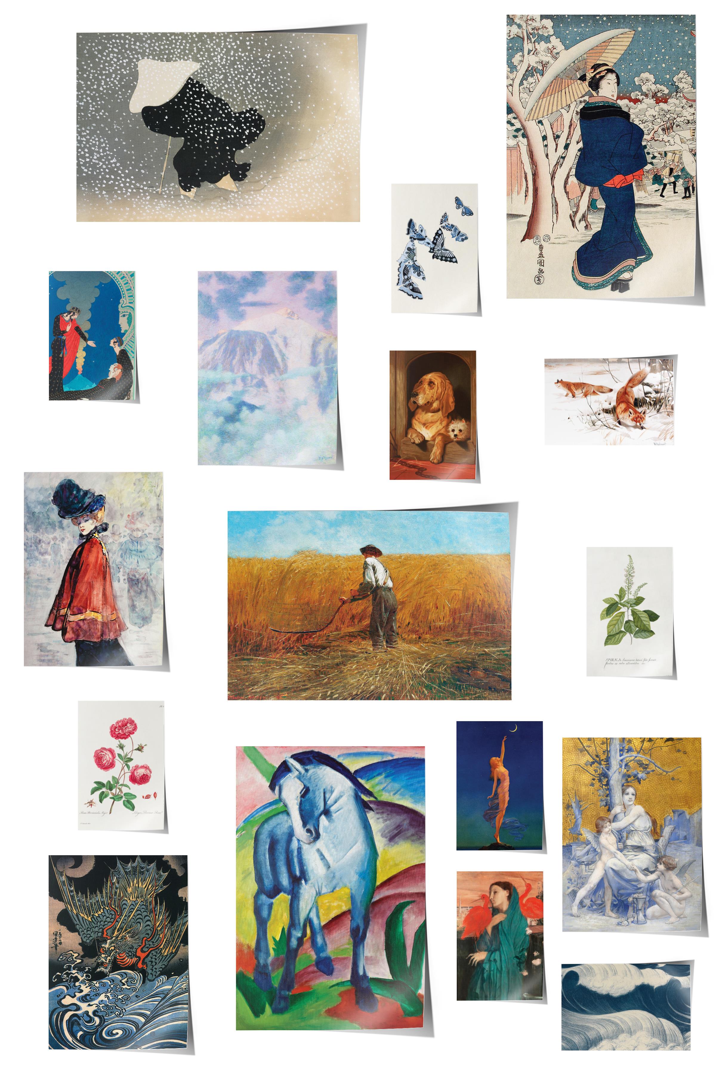 Vintage Duvar Poster Seti - 17 Adet Vintage Poster - Ev ve Ofis Duvar Tablosu - Çerçevesiz Poster