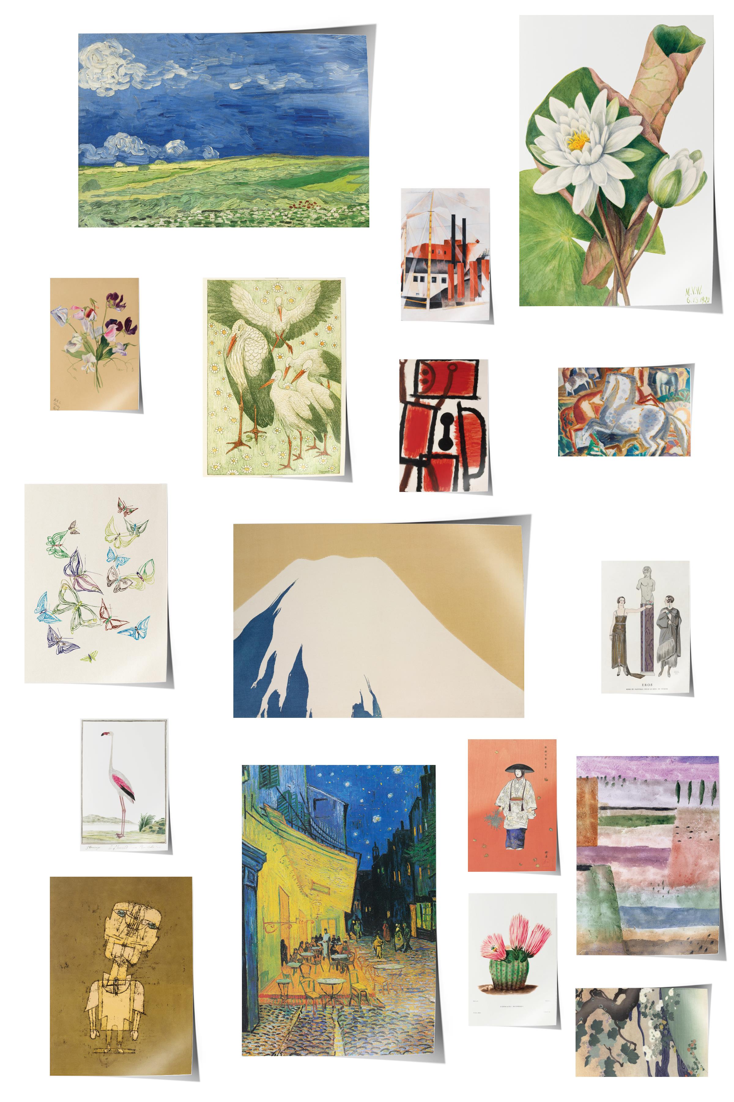 Vintage Duvar Poster Seti - 17 Adet Vintage Poster - Ev ve Ofis Duvar Tablosu - Çerçevesiz Poster