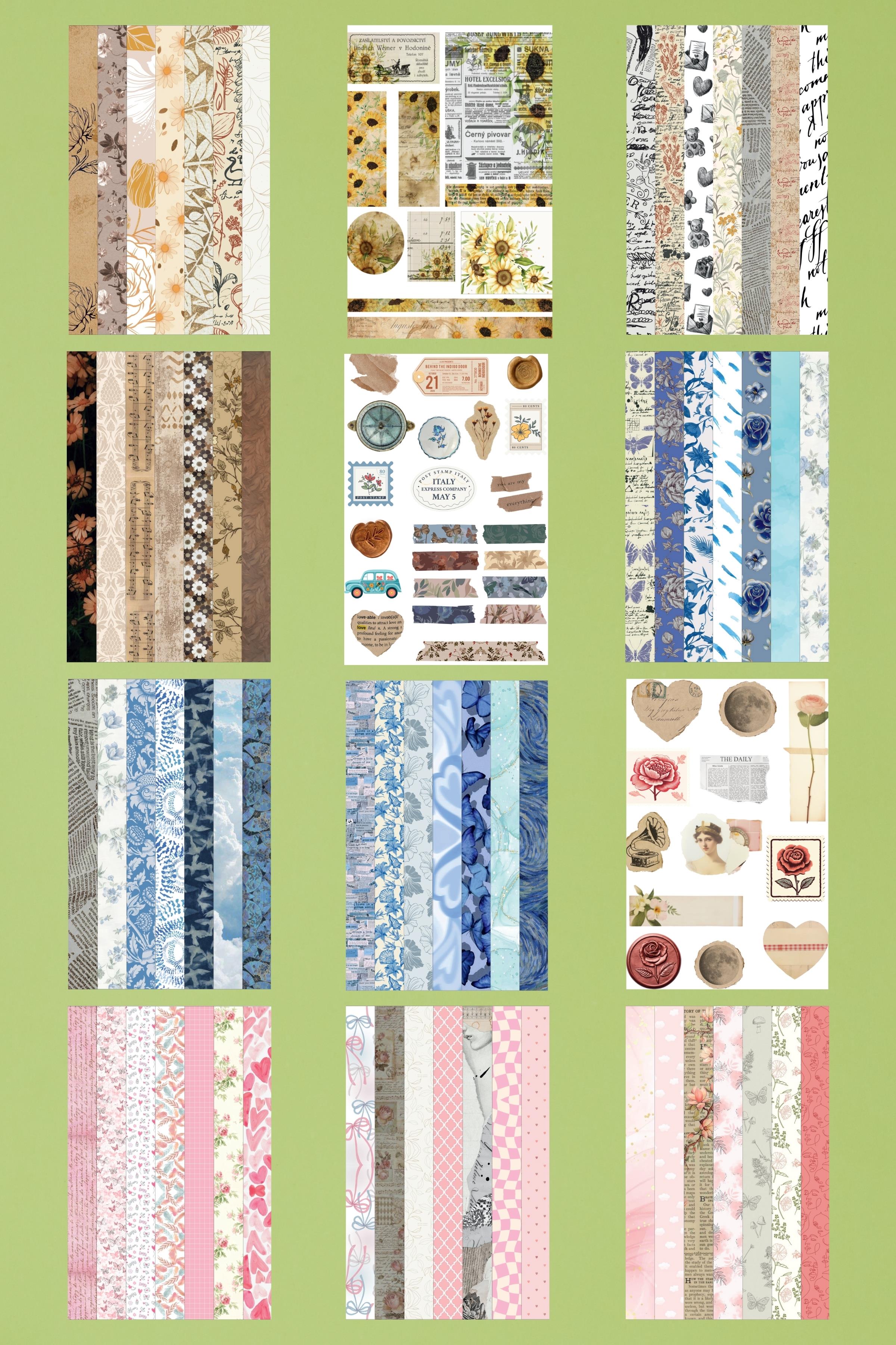 Vintage Etiket Seti, 120 Adet Büyük Boy Etiket, Sticker Book, Sticker Defteri, Bullet Journal, Günlük