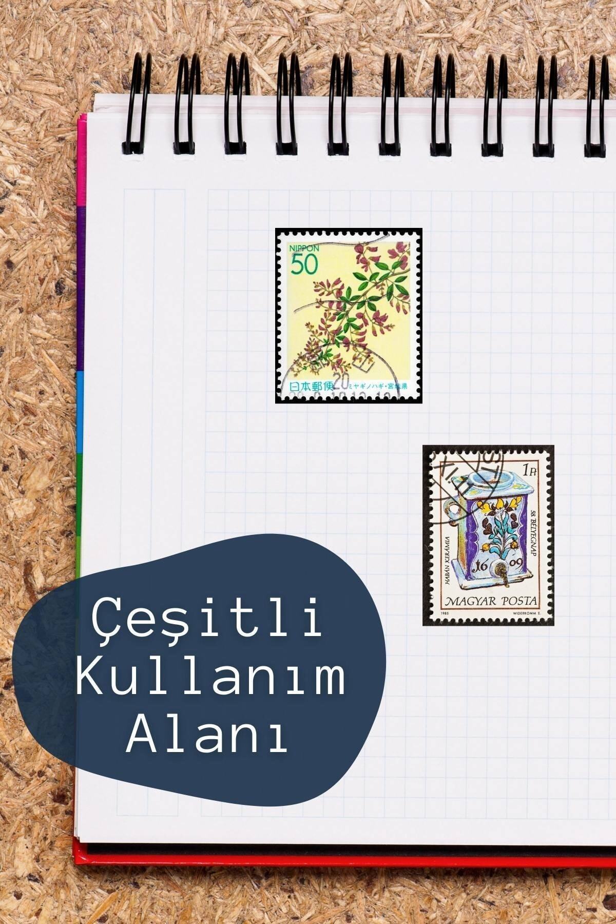 Vintage Pul Temalı Sticker Seti - 11 Adet Etiket Seti- Telefon, Tablet, Defter Laptop Uyumlu Etiket