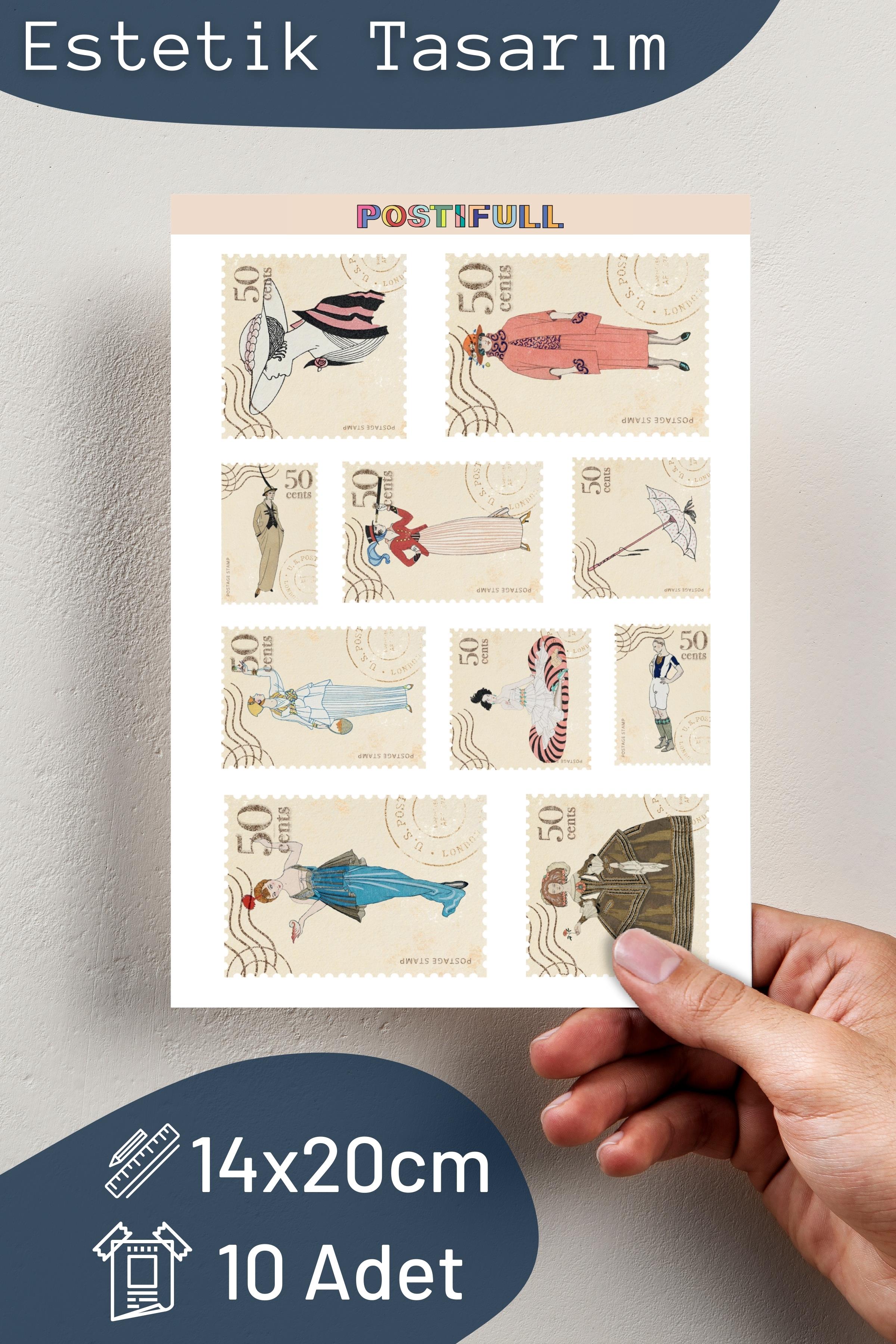 Vintage Pullar Etiket Seti, 12 Adet Su Geçirmez, Retro Sticker, Journal, Memopad, Günlük Uyumlu