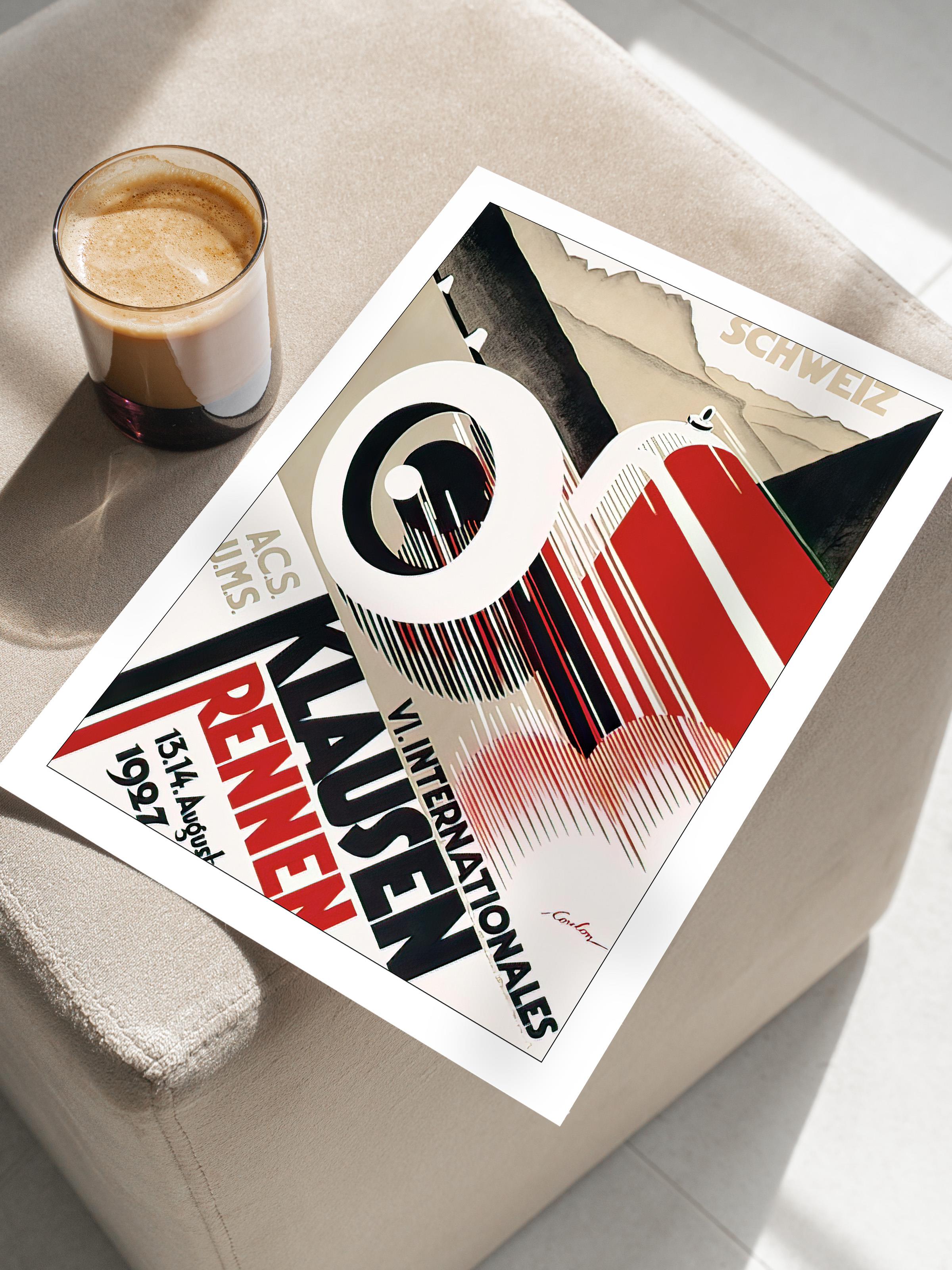 Vintage Racing Poster, Çerçevesiz Duvar Posteri, Dikey Duvar Tablosu Comfort Serisi NO:108390