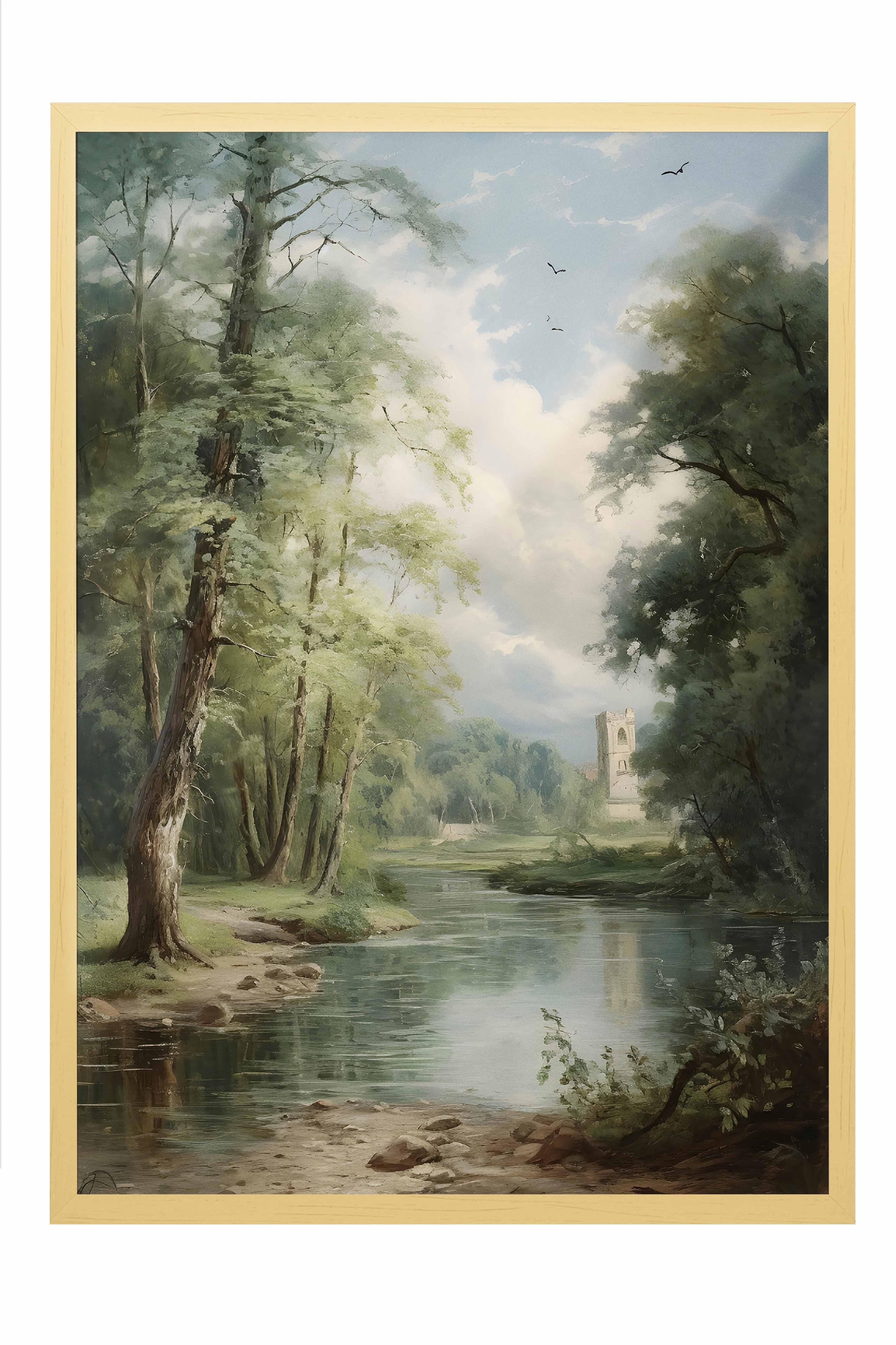 Vintage Tablo, Bej Çerçeveli Poster, Vintage Duvar Dekoru