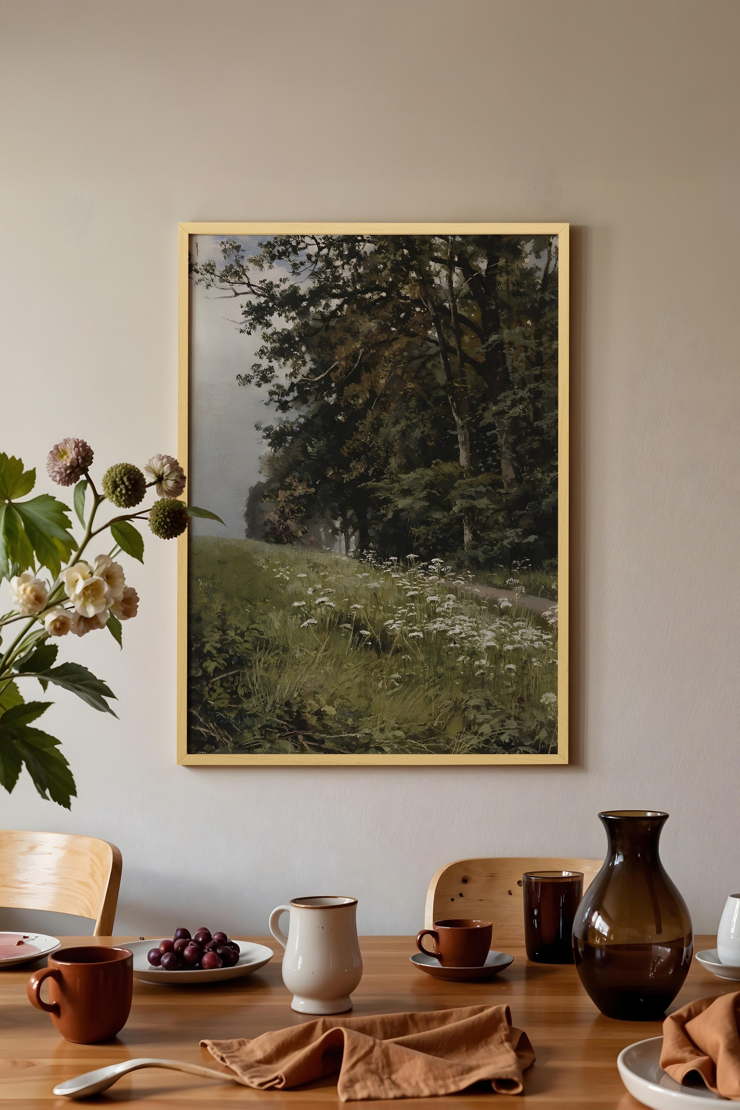 Vintage Tablo, Bej Çerçeveli Poster, Vintage Duvar Dekoru