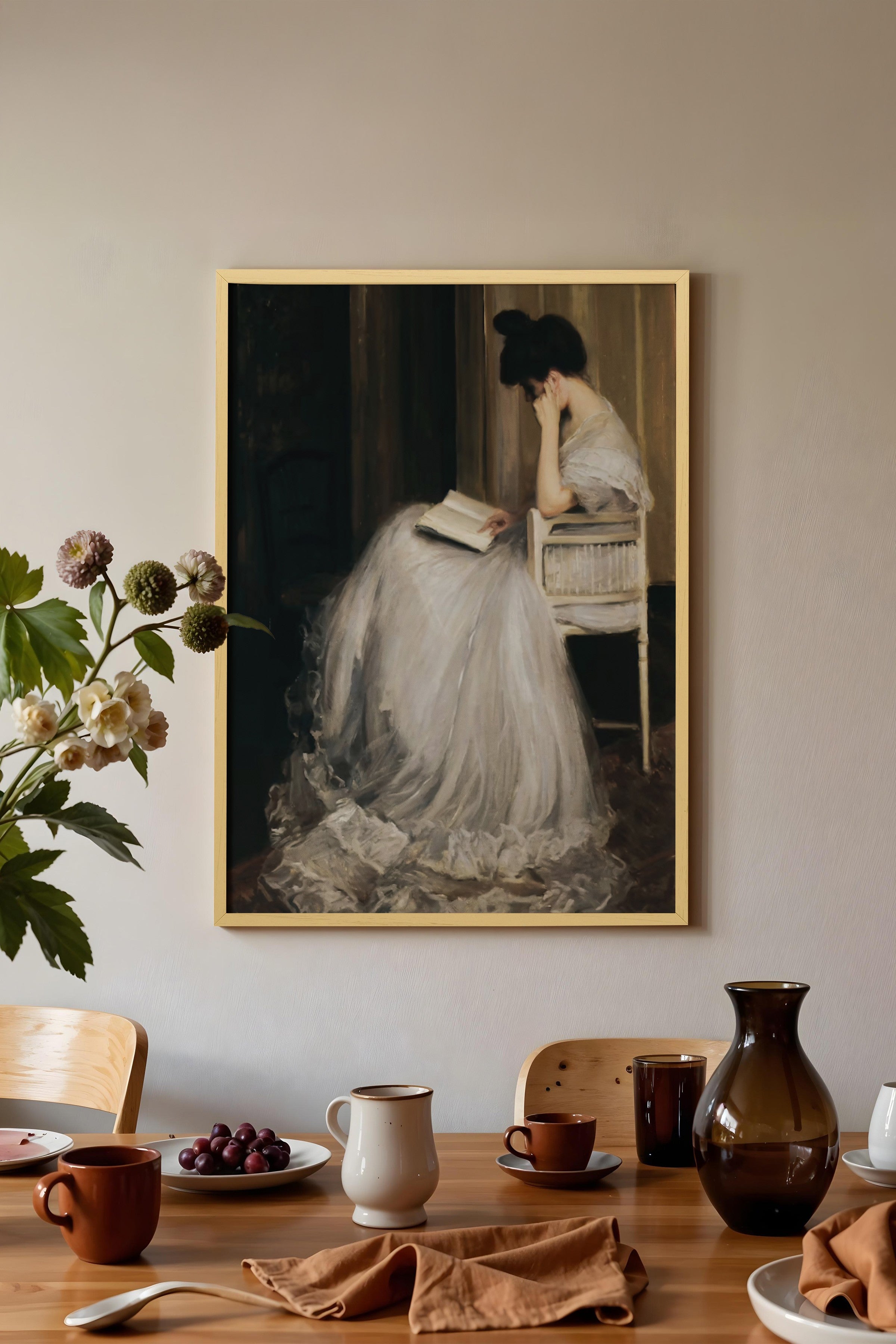 Vintage Tablo, Bej Çerçeveli Poster, Vintage Duvar Dekoru