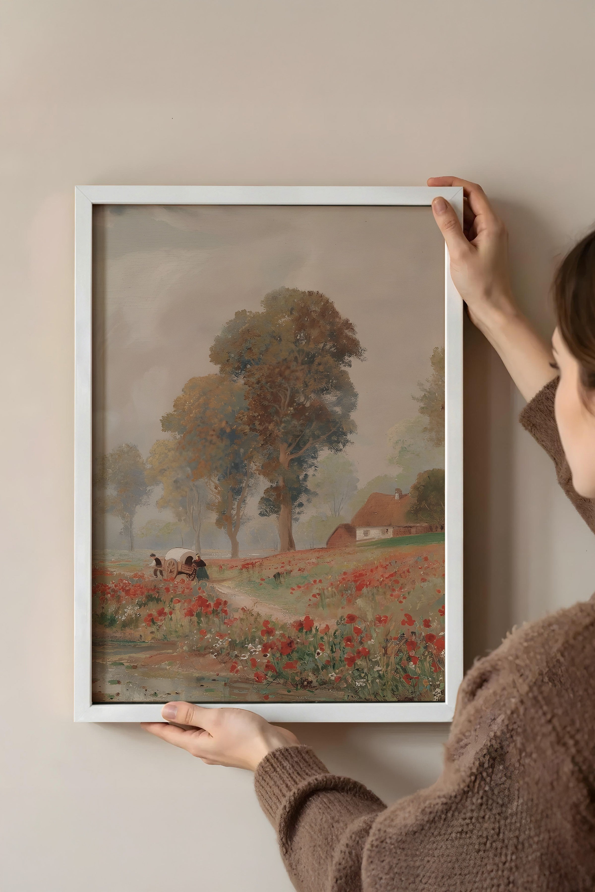 Vintage Tablo, Beyaz Çerçeveli Poster, Vintage Duvar Dekoru
