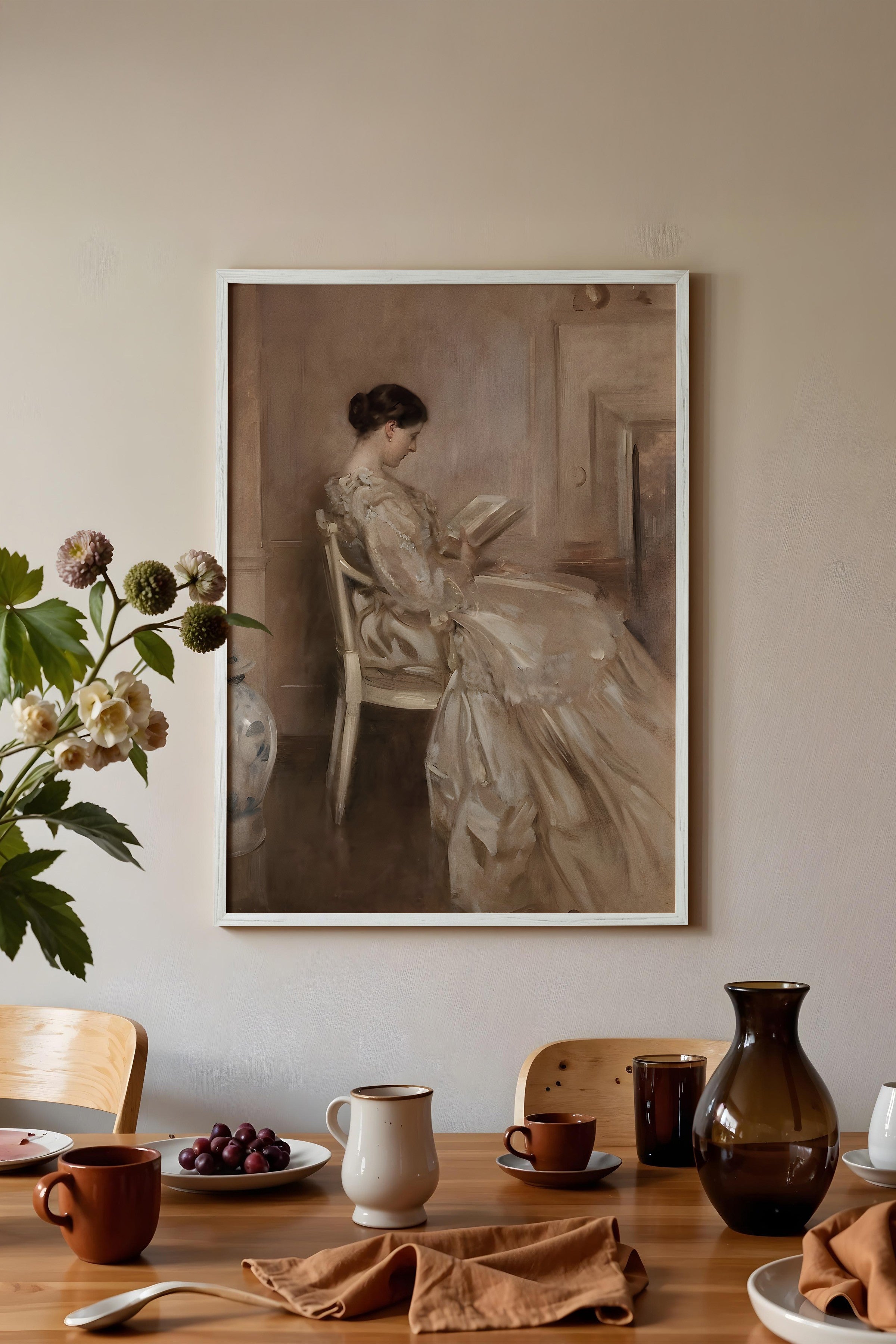 Vintage Tablo, Beyaz Çerçeveli Poster, Vintage Duvar Dekoru