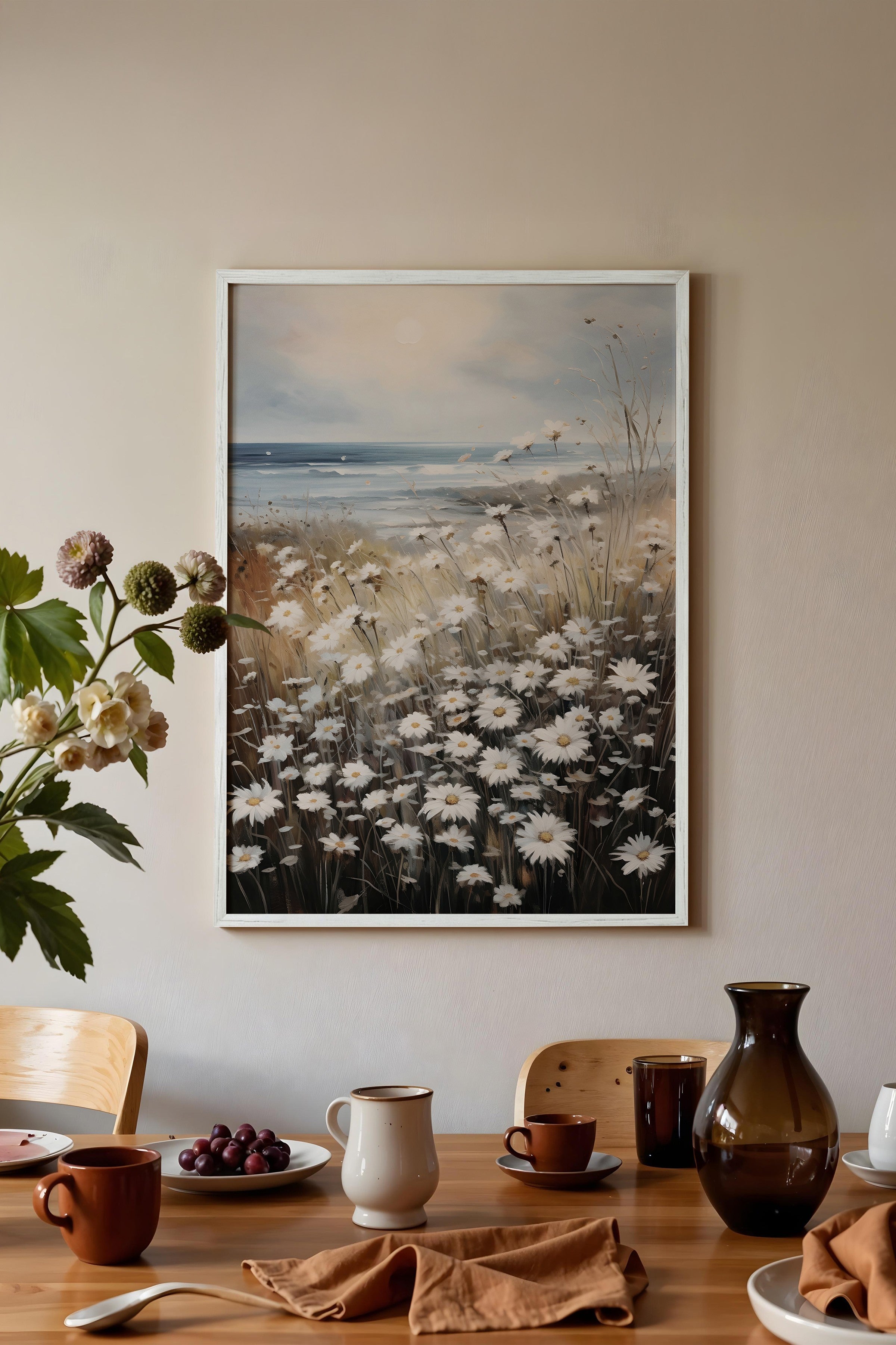 Vintage Tablo, Beyaz Çerçeveli Poster, Vintage Duvar Dekoru