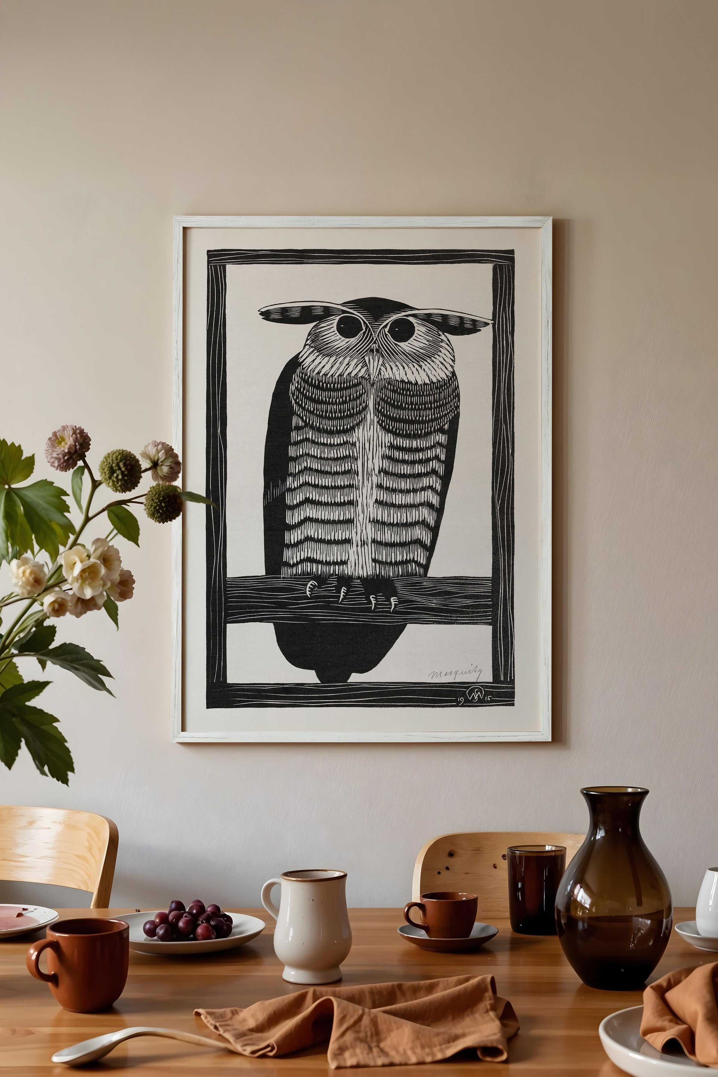 Vintage Tablo, Beyaz Çerçeveli Poster, Vintage Duvar Dekoru
