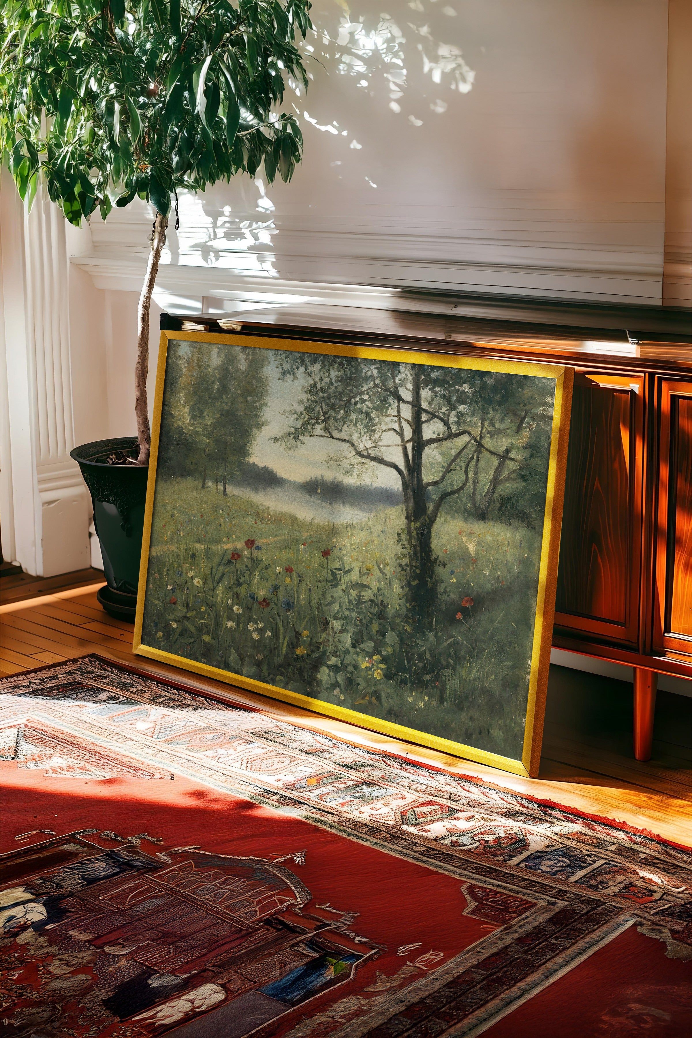 Vintage Tablo, Gold Çerçeveli Poster, Vintage Duvar Dekoru