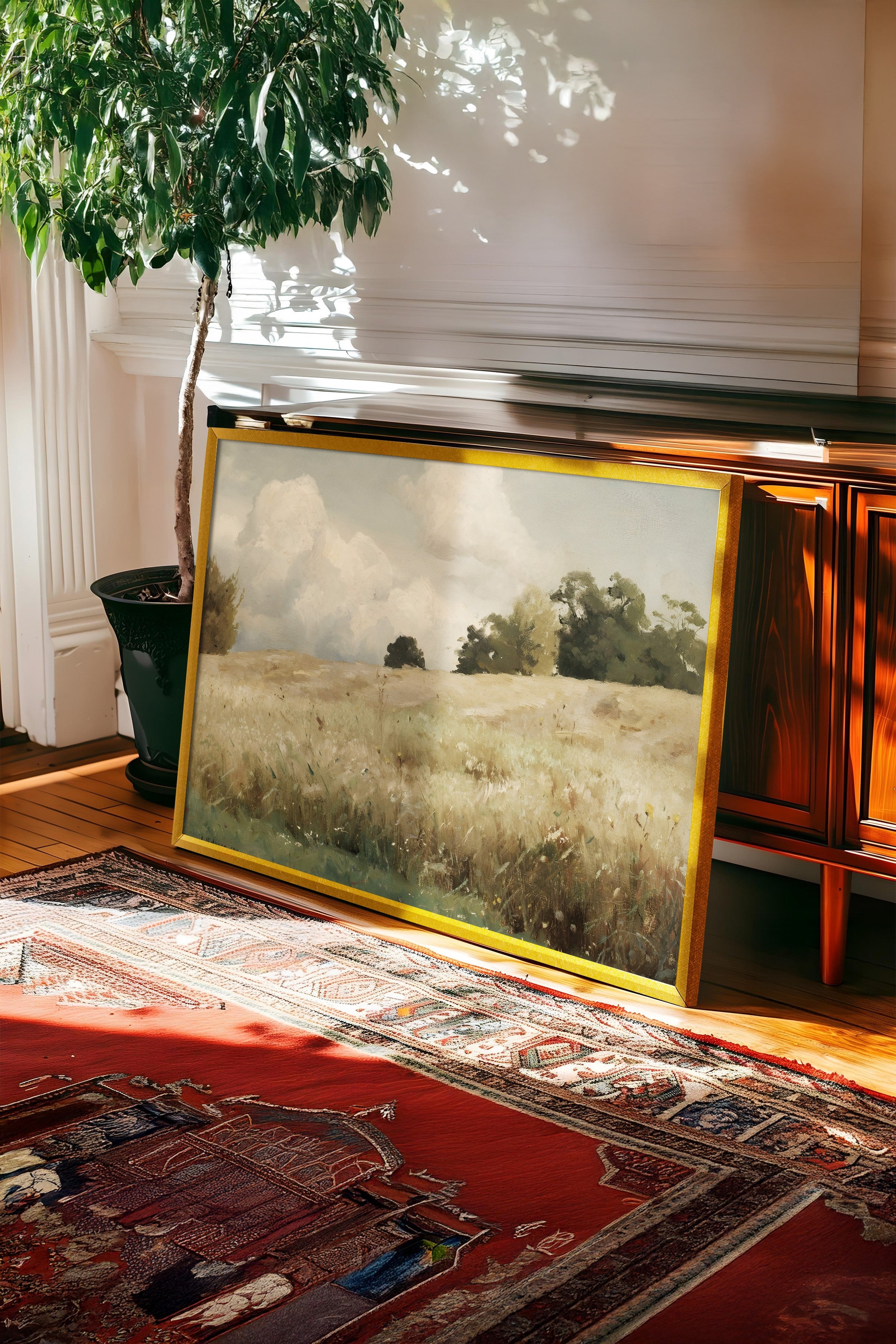 Vintage Tablo, Gold Çerçeveli Poster, Vintage Duvar Dekoru