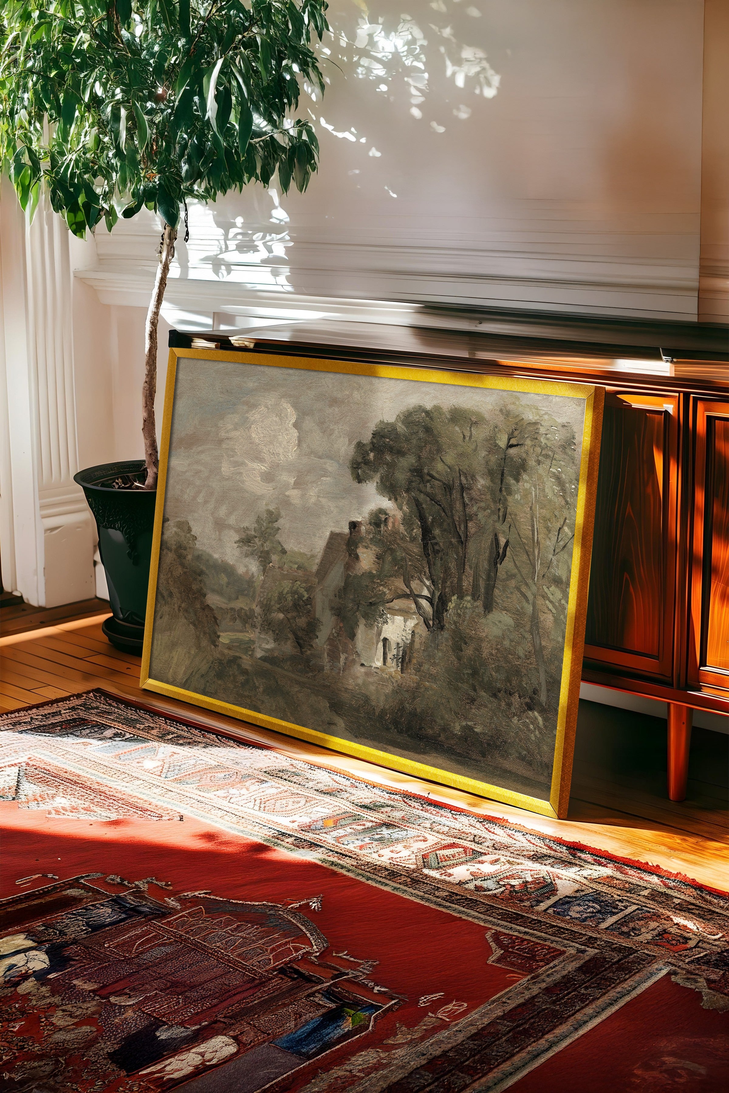 Vintage Tablo, Gold Çerçeveli Poster, Vintage Duvar Dekoru