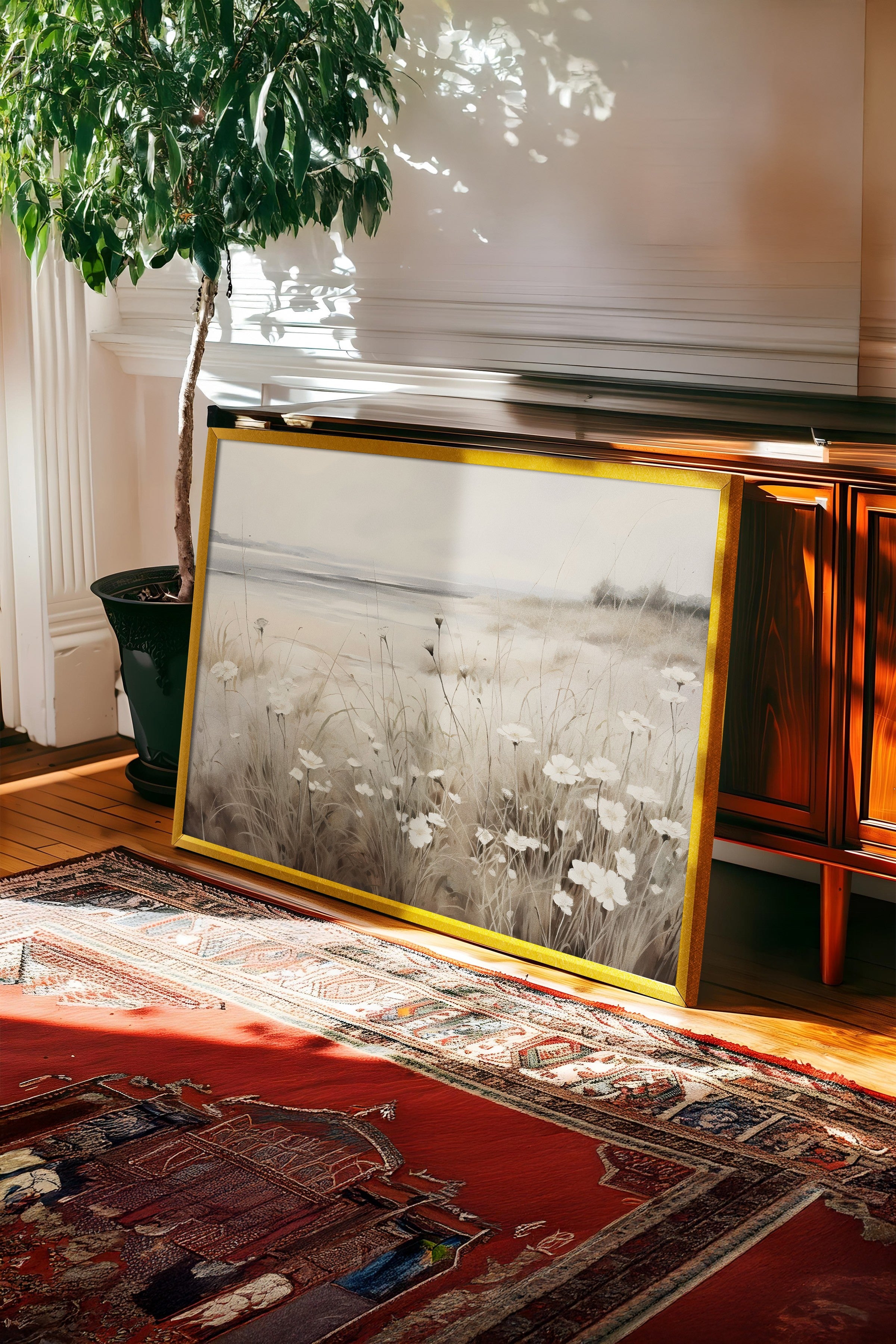 Vintage Tablo, Gold Çerçeveli Poster, Vintage Duvar Dekoru